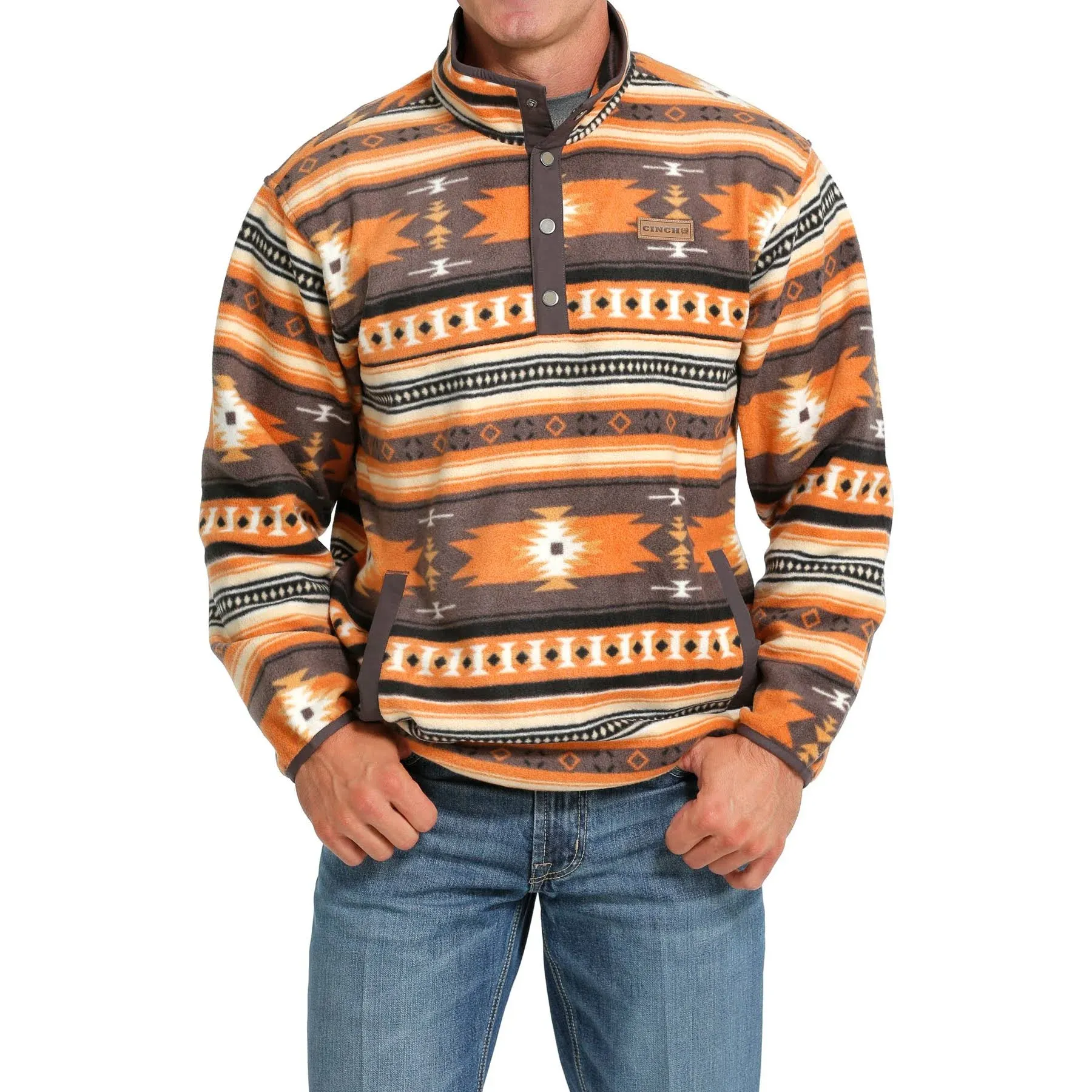 Cinch Men's Southwestern Print 1/4 Snap Pullover Multi Large US