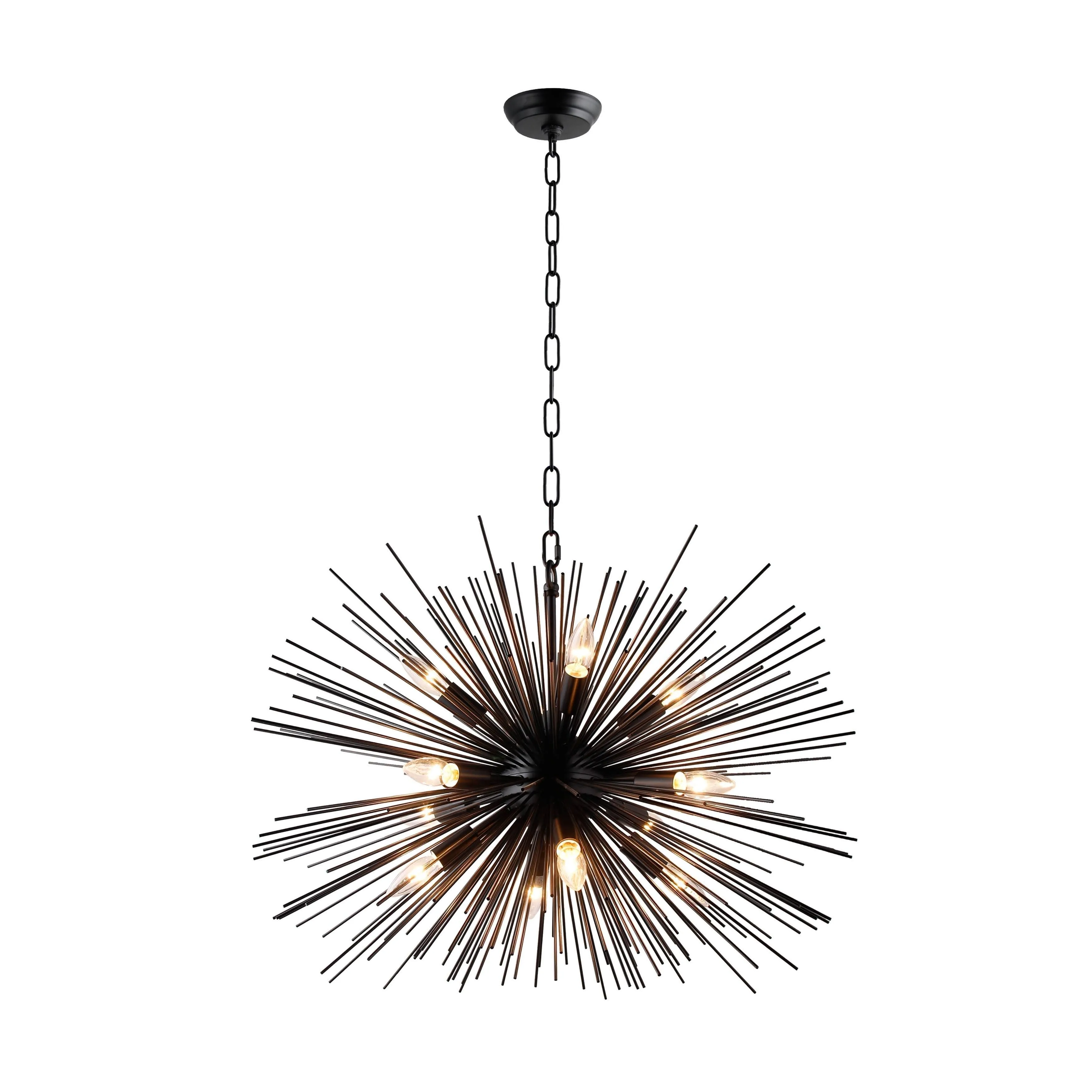 12-Light Black Sputnik Chandelier