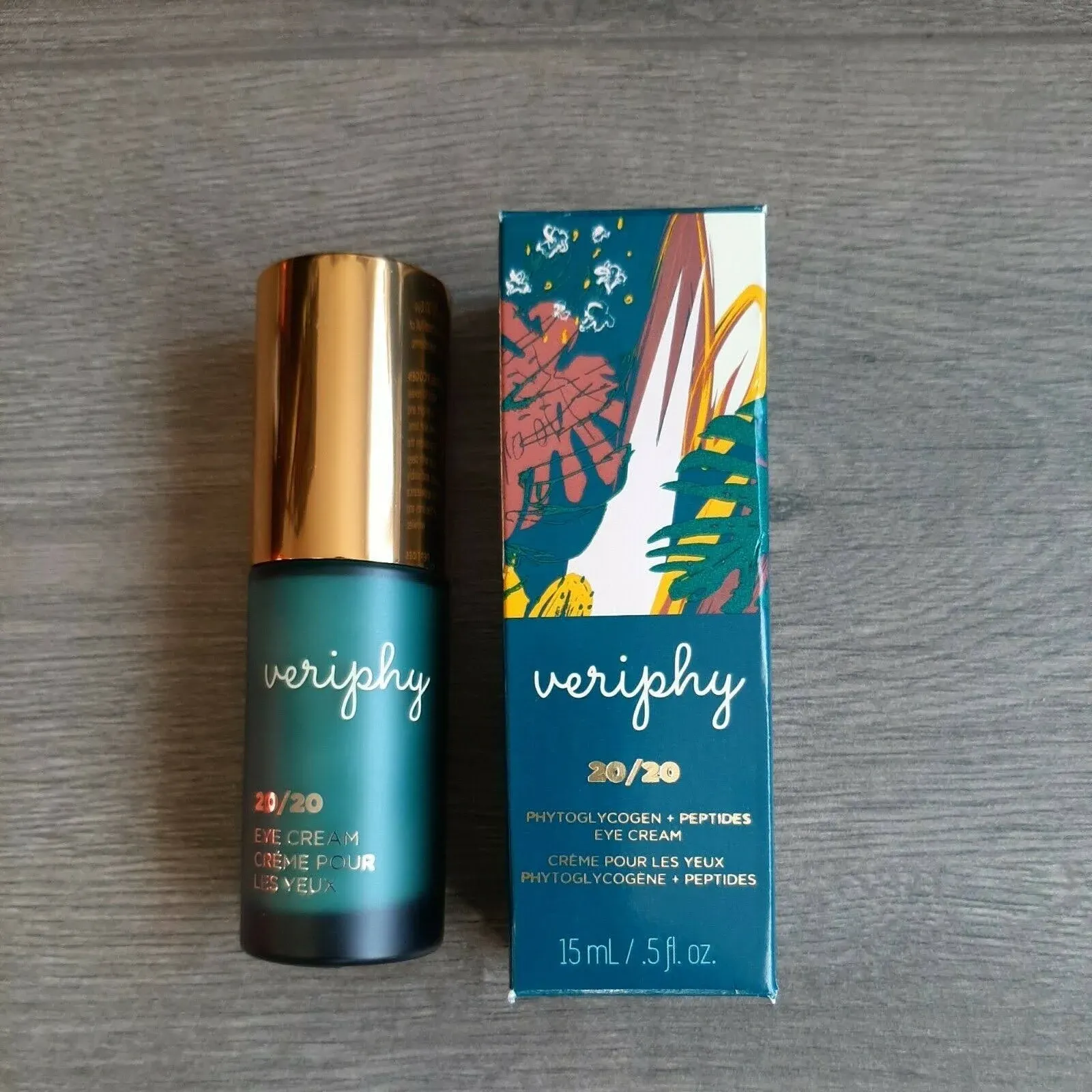 VERIPHY SKINCARE 20/20 Phytoglycogen + Peptides Eye Cream-Full Sz- 15 ml RV $62