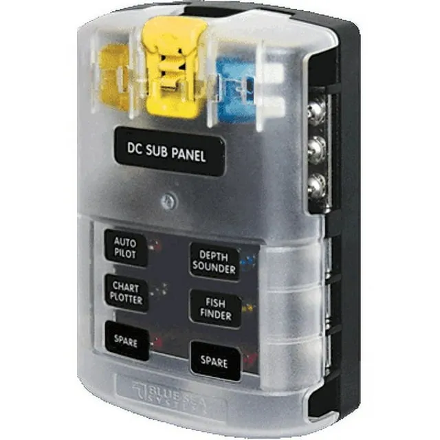 Blue Sea 5025 St Blade Fuse Block- 6 Circuit w/Negative Bus