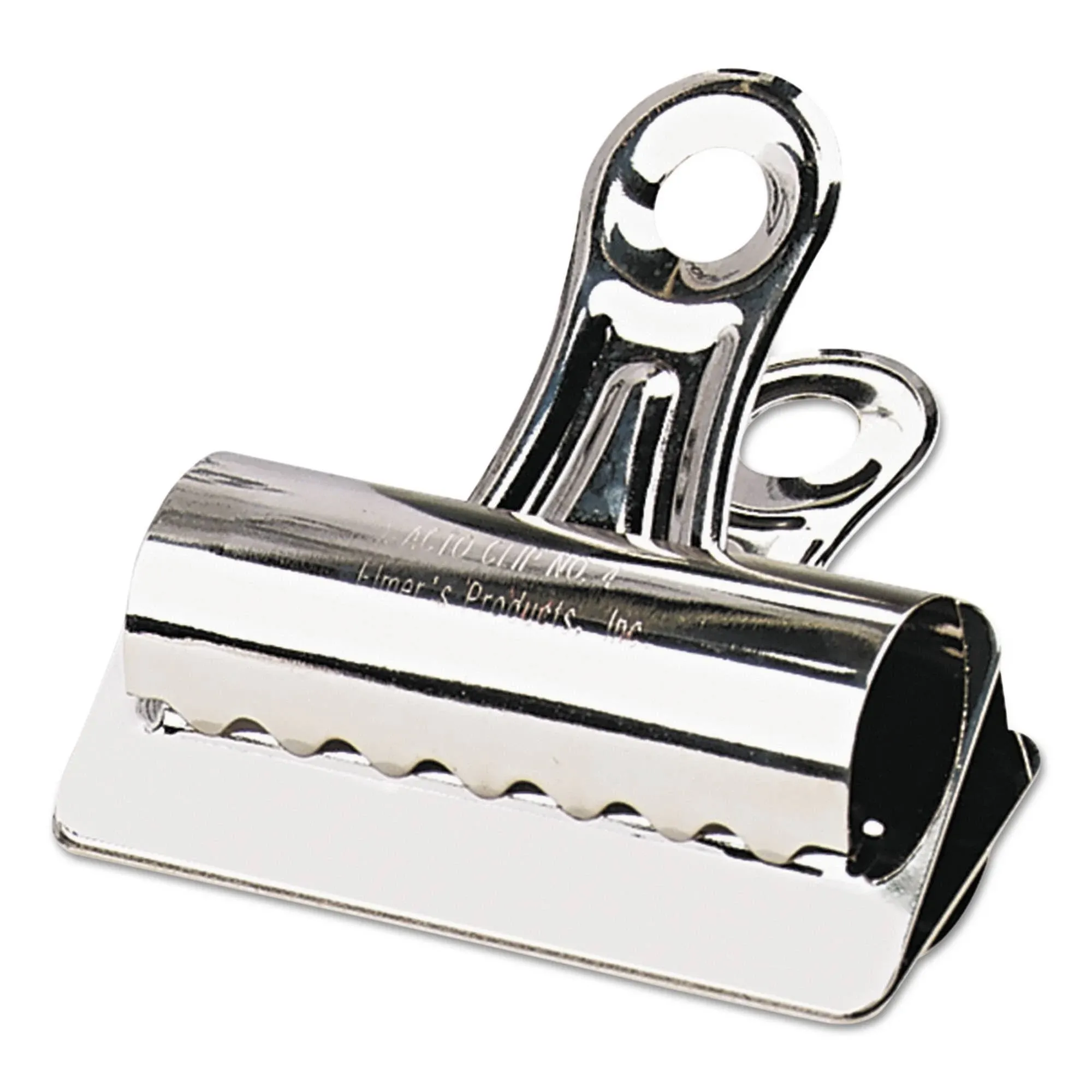 Bulldog Clips, Steel, 1" Capacity, 3"w, Nickel-Plated, 12 Per Box - EPI2004LMR