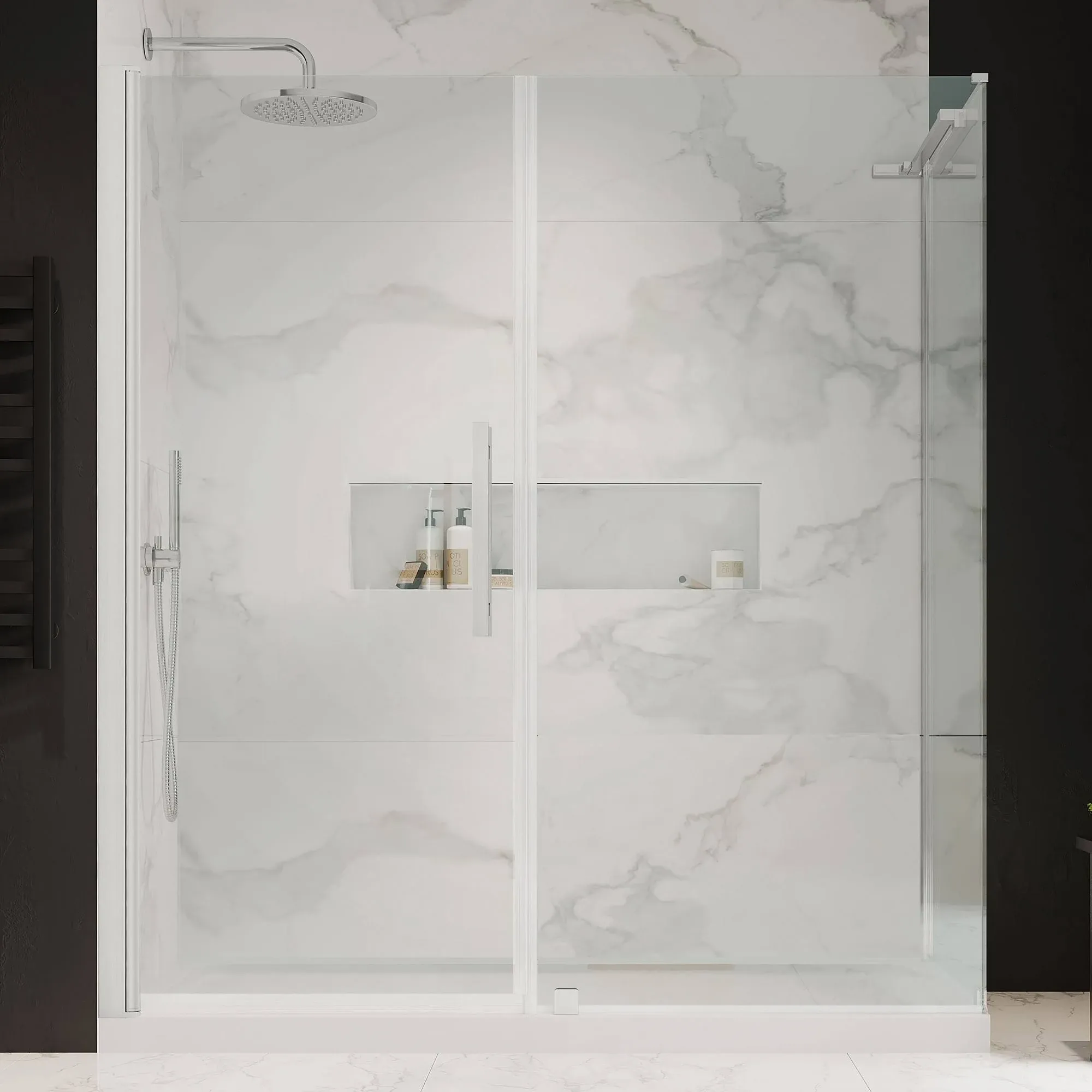 Endless PA0561290 Pasadena Corner and Base 60" W x 74 3/4" H SN - Contemporary - Shower Stalls And Kits - by OVE Decors | Houzz