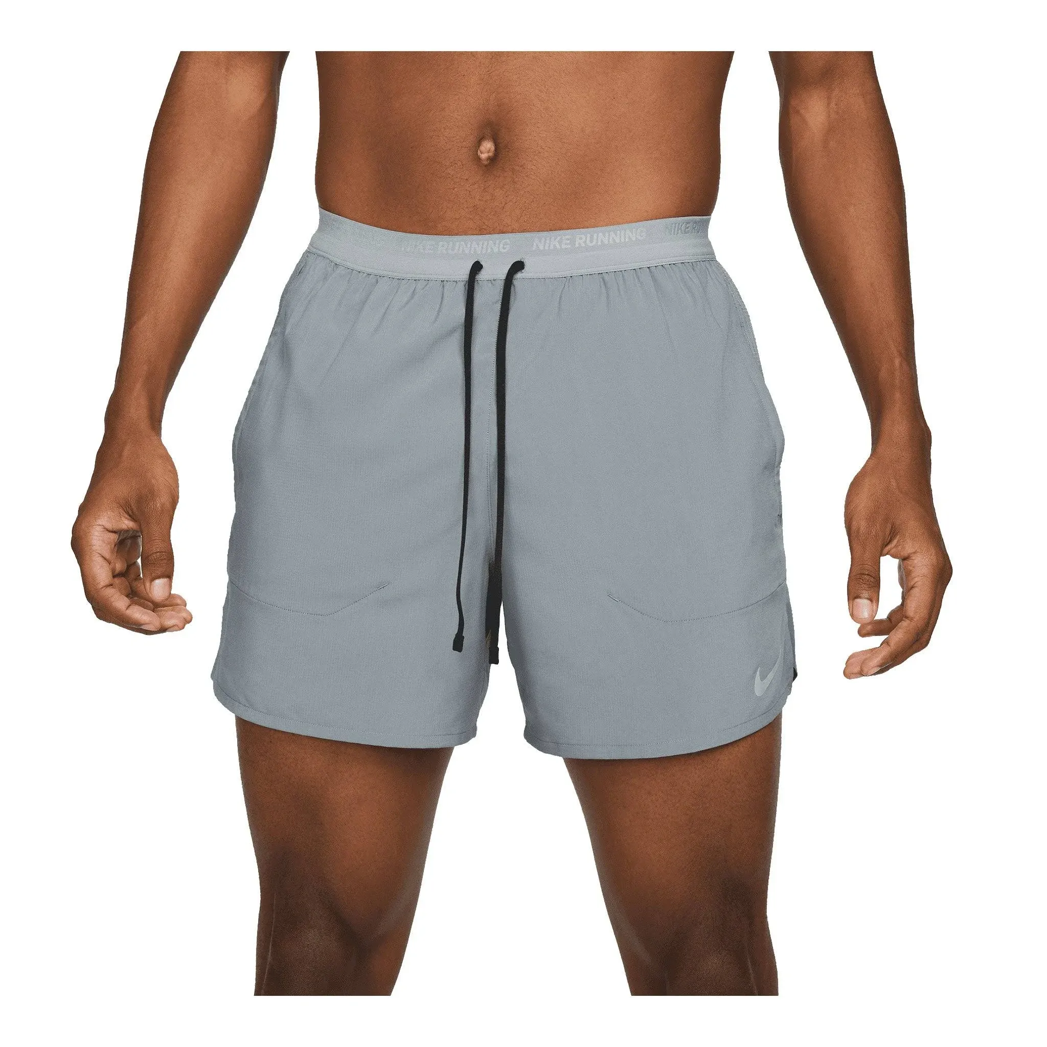 Nike Men's Dri-Fit Stride 5" Brief-Lined Running Shorts Smoke Grey/Black / XL