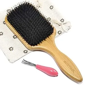 BESTOOL Hair Brush, Boar Bristle Hair Brushes for Women men Kid, Boar & Nylon Bristle Brush for Wet/Dry Hair Smoothing Massaging Detangling, Everyday Brush Enhance Shine & Health (Square)