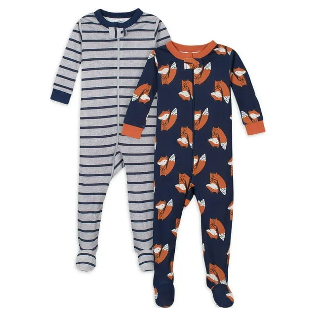 Gerber Baby & Toddler Boys 2-Pack Snug Fit Footed Cotton Pajamas