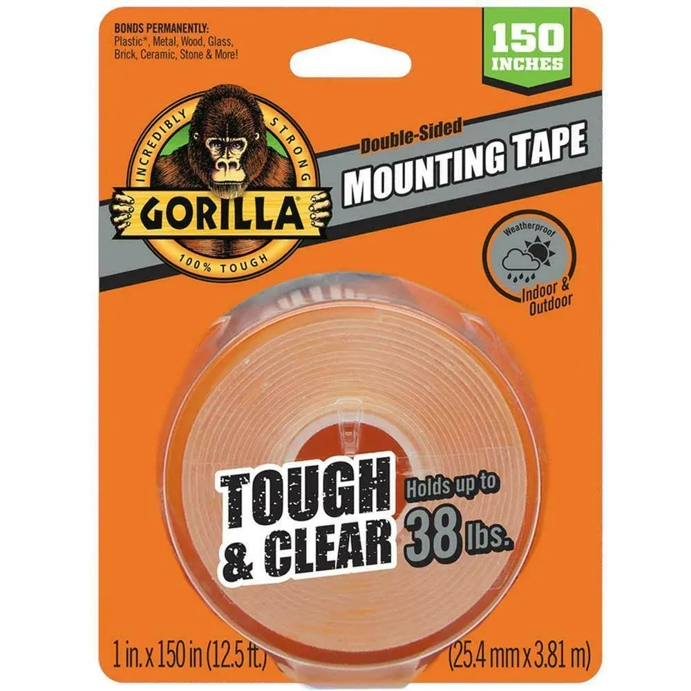 Gorilla Mounting Tape Tough Clear Double-Sided