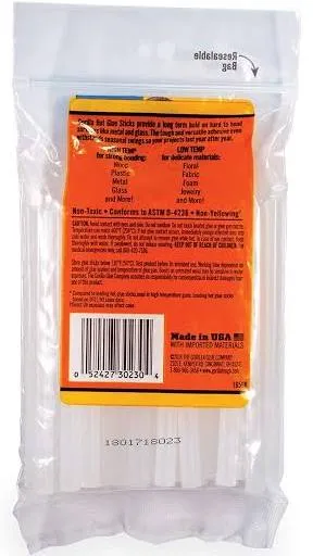 Gorilla Hot Glue Sticks, Mini Size, 4" Long x .27" Diameter, 30 Count, Clear, (Pack of 3)