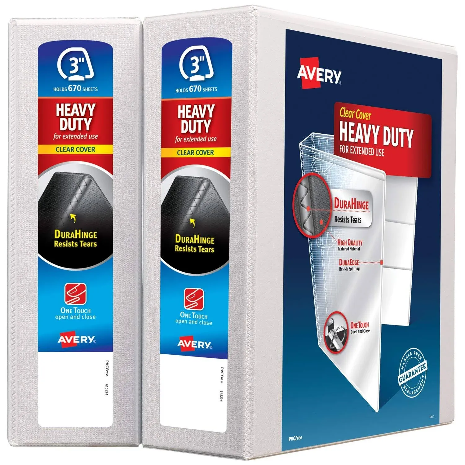 Avery Heavy-Duty Slant-Ring View Binders, 1&#034; Rings, 42% Recycled, Black, 4PK