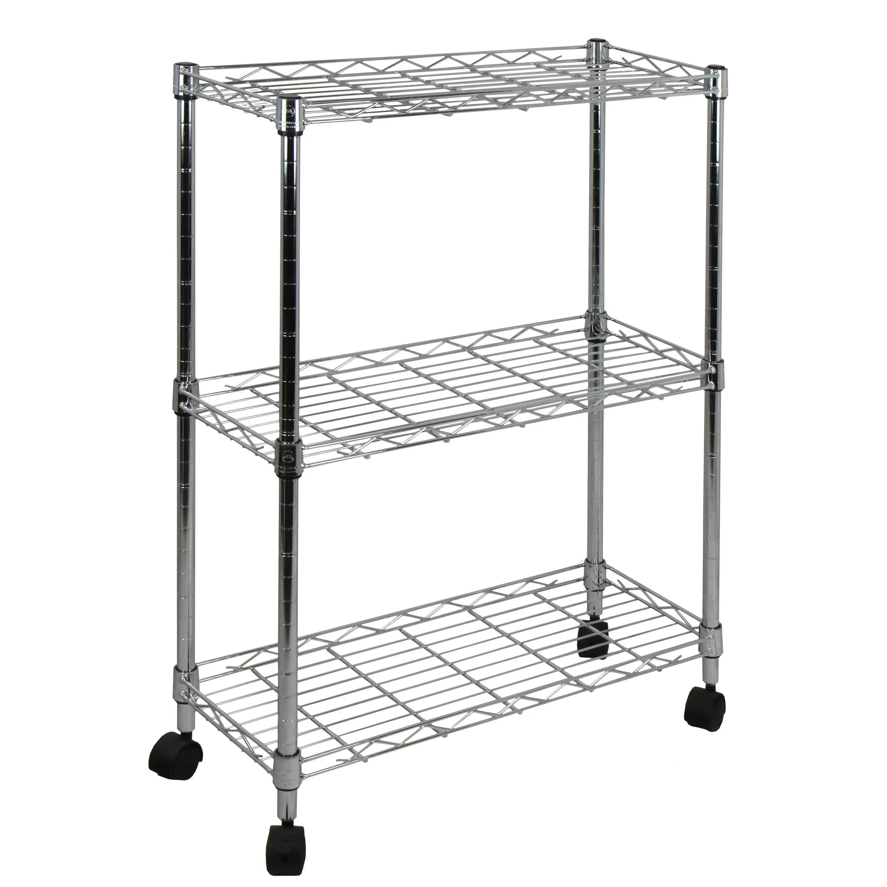 Chrome 3-Tier Metal Garage Storage Shelving Unit 9.1 in. W x 32 in. H x 22.50 in. D