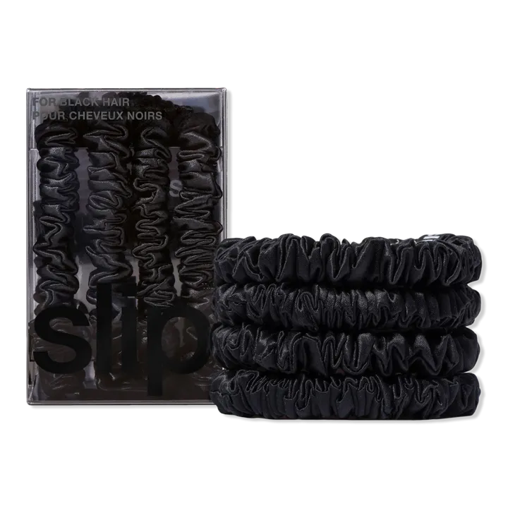 Slip Pure Silk Skinny Scrunchies - Black