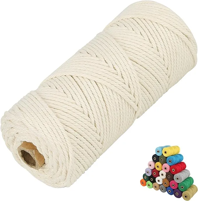 45 Color Options Macrame Cord 2Mm/3Mm/4Mm/5M<wbr/>m/6Mmx109 Yards Cotton Cord, 4 Ply T