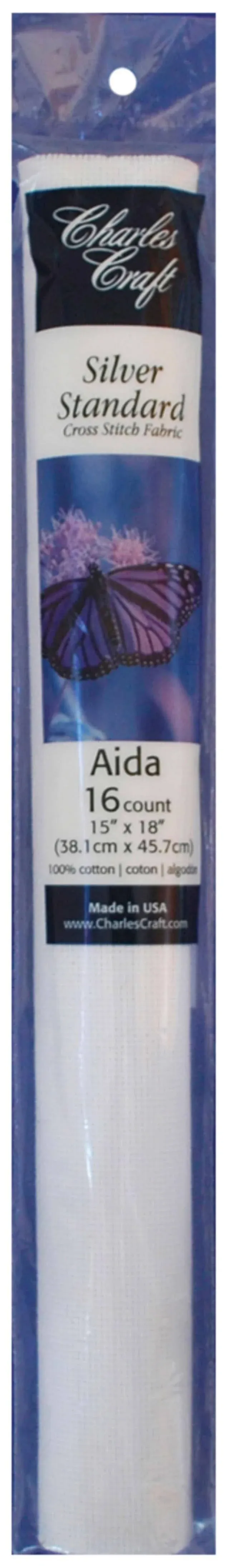 DMC Silver Label Aida 16 Count 15"x18" Soft Tube-White