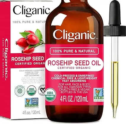 Cliganic 100% Pure & Natural Rosehip Oil 4 fl oz (120 ml)