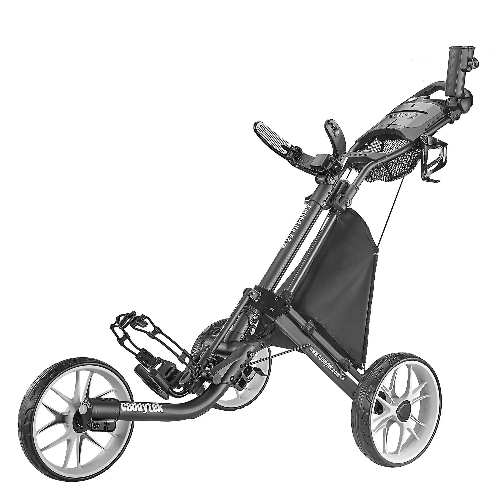 CaddyTek CaddyLite EZ Version 8 3 Wheel Golf Push Cart - Foldable Collapsible...