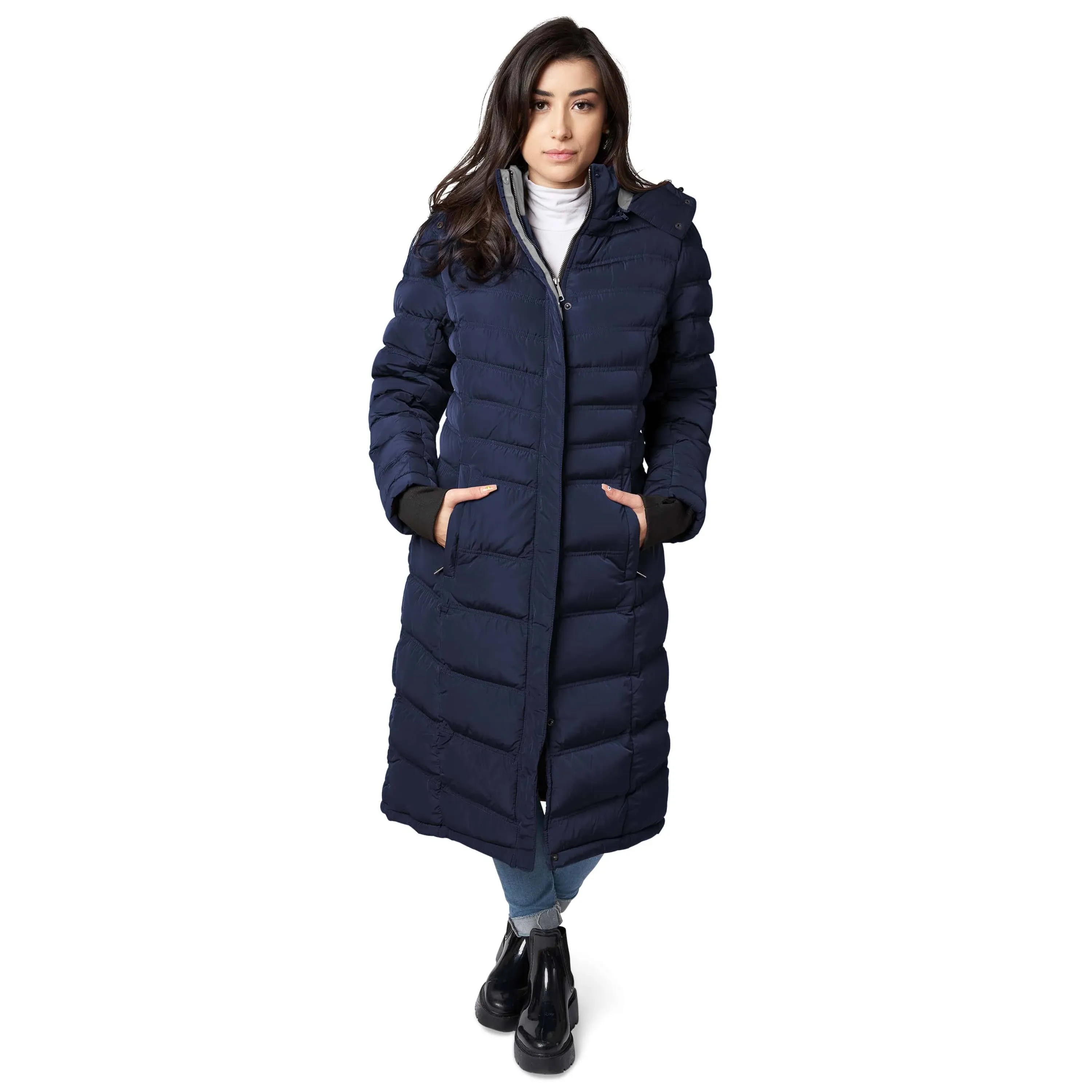 Elora Women's Maxi Coat - Water-Resistant, Polar Fleece Lined, and Detachable ...