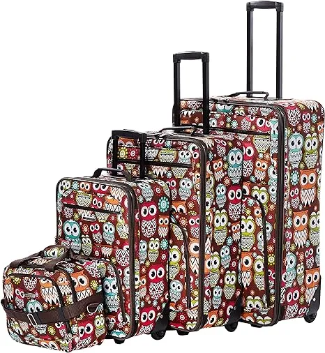 Rockland 4 Piece Luggage Set Owl