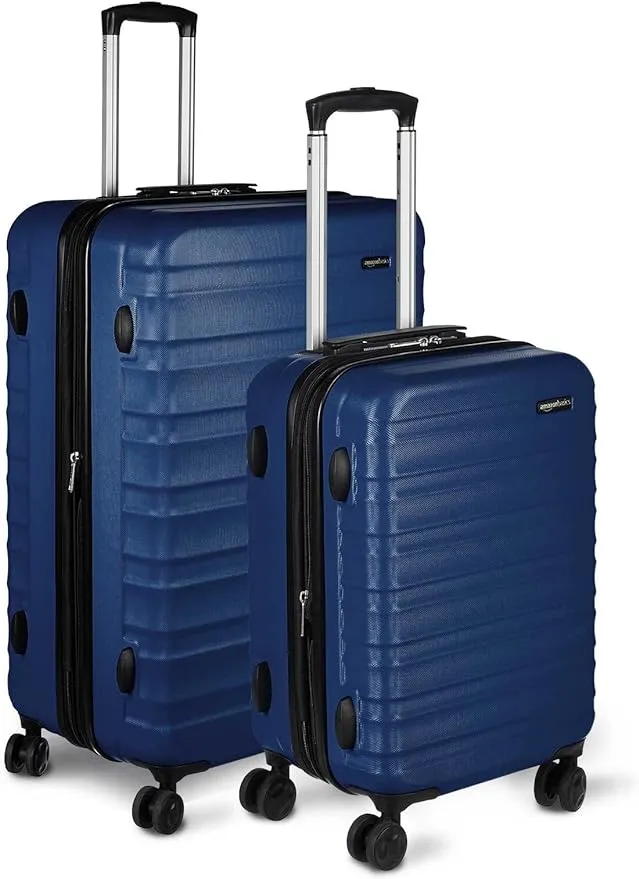 AmazonBasics Hardside Spinner Luggage - 2 Piece Set (20", 28"), Navy Blue