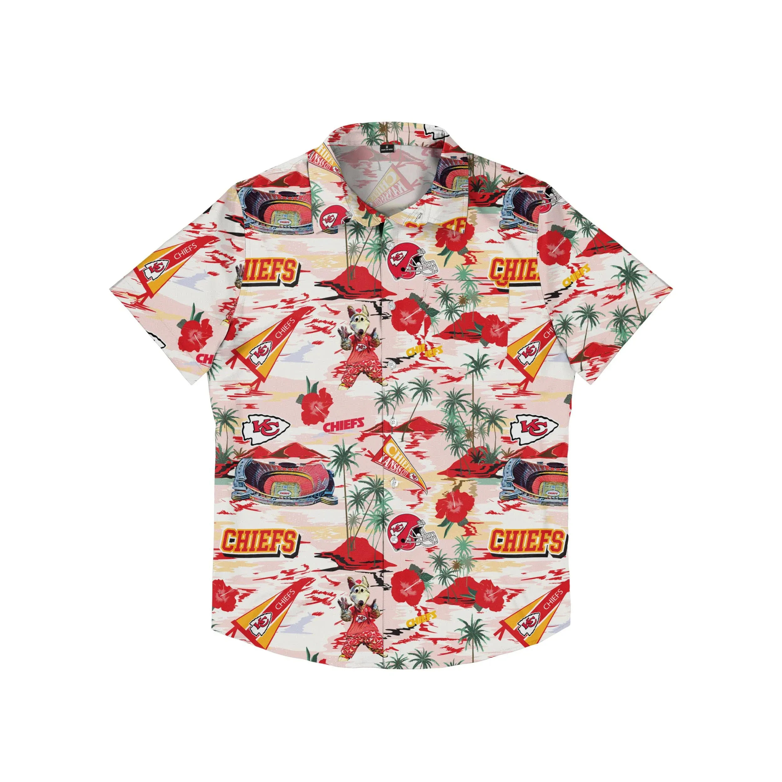 FOCO Men's NFL Team Logo Floral Tropical Button Up Shirt