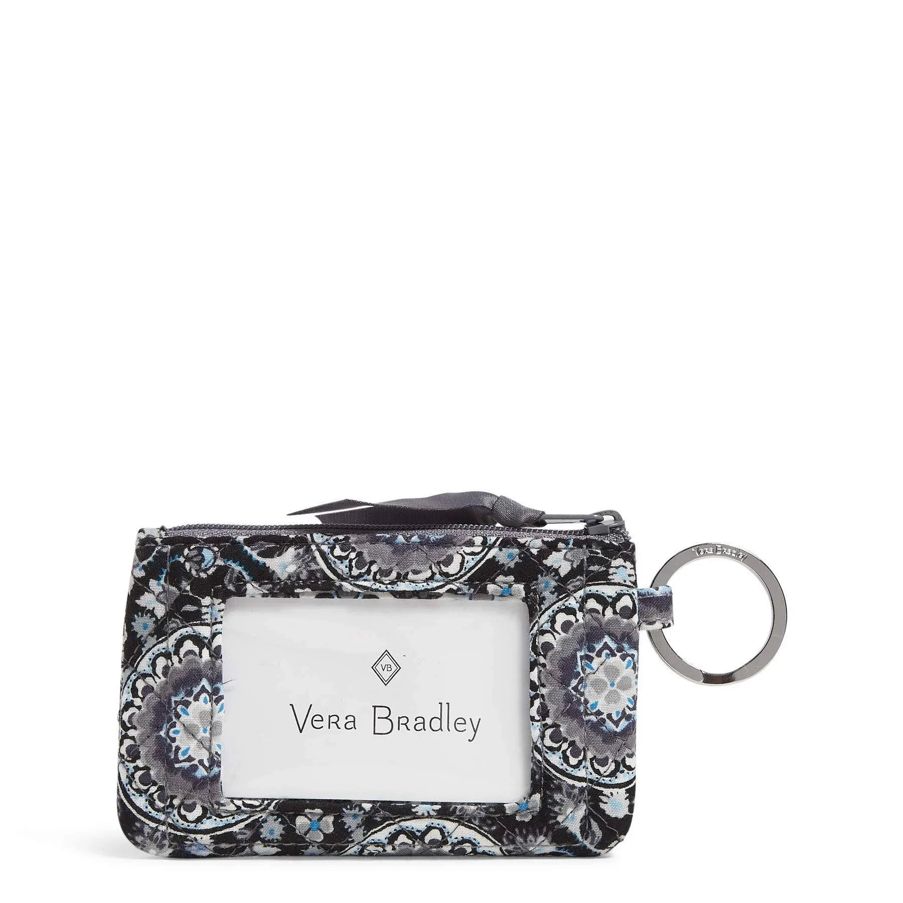 Vera Bradley Charcoal Medallion Zip ID Case Wallet...