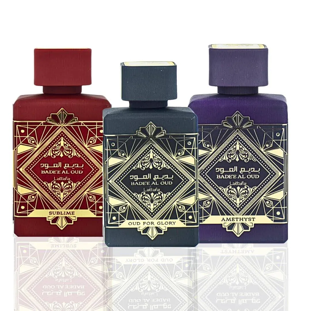 Bade'e Al Oud for Glory, Amethyst & Bade'e Al Oud Sublime EDP-100ml by Lattafa