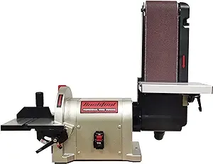 BUCKTOOL Direct Drive Bench Belt Sander, 4x36 in Belt and 8 in Disc Sander, 3/4HP Belt Sander for Woodworking, 5.0A Benchtop Belt Sander