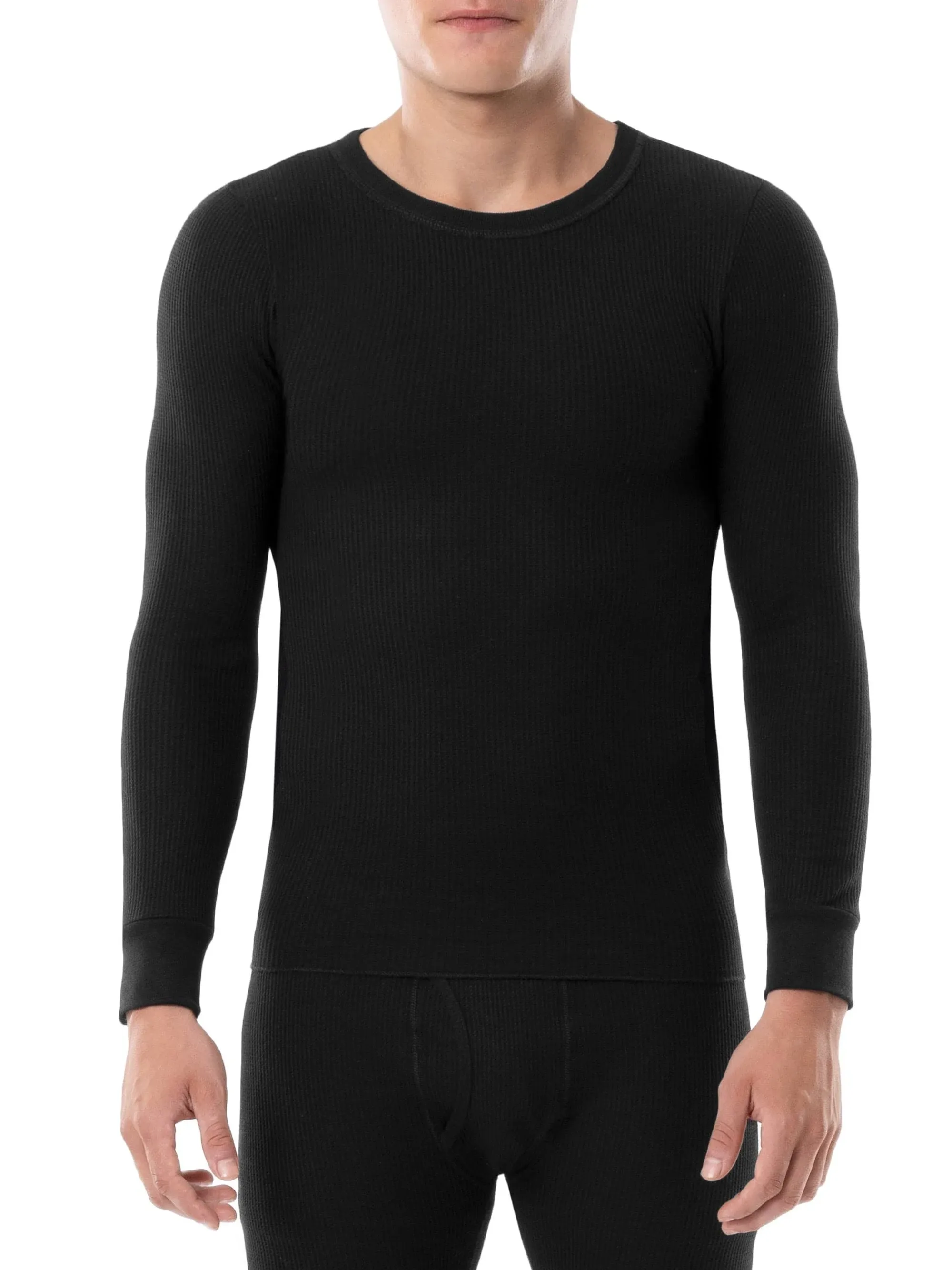 Fruit of The Loom Men's Waffle Baselayer Crew Neck Thermal Top