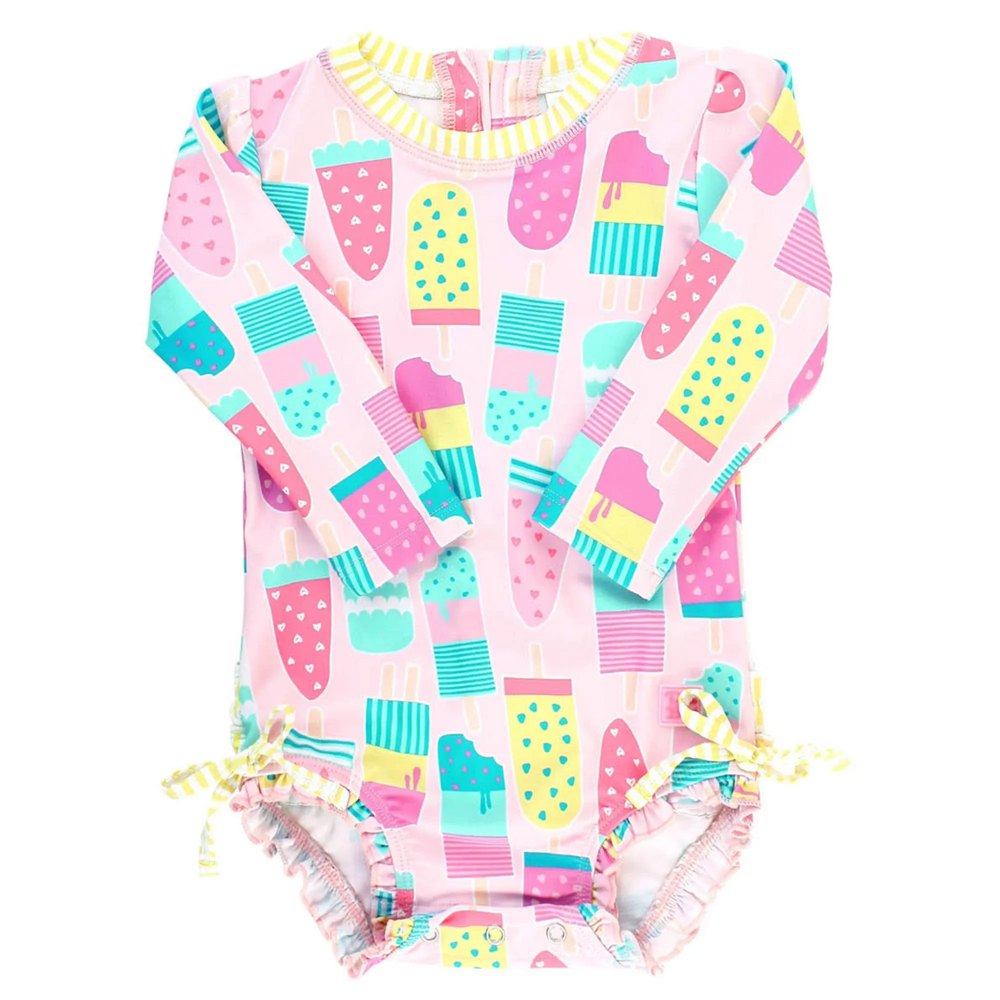 RuffleButts Ice Cream Social One Piece Rash Guard - 12-18M