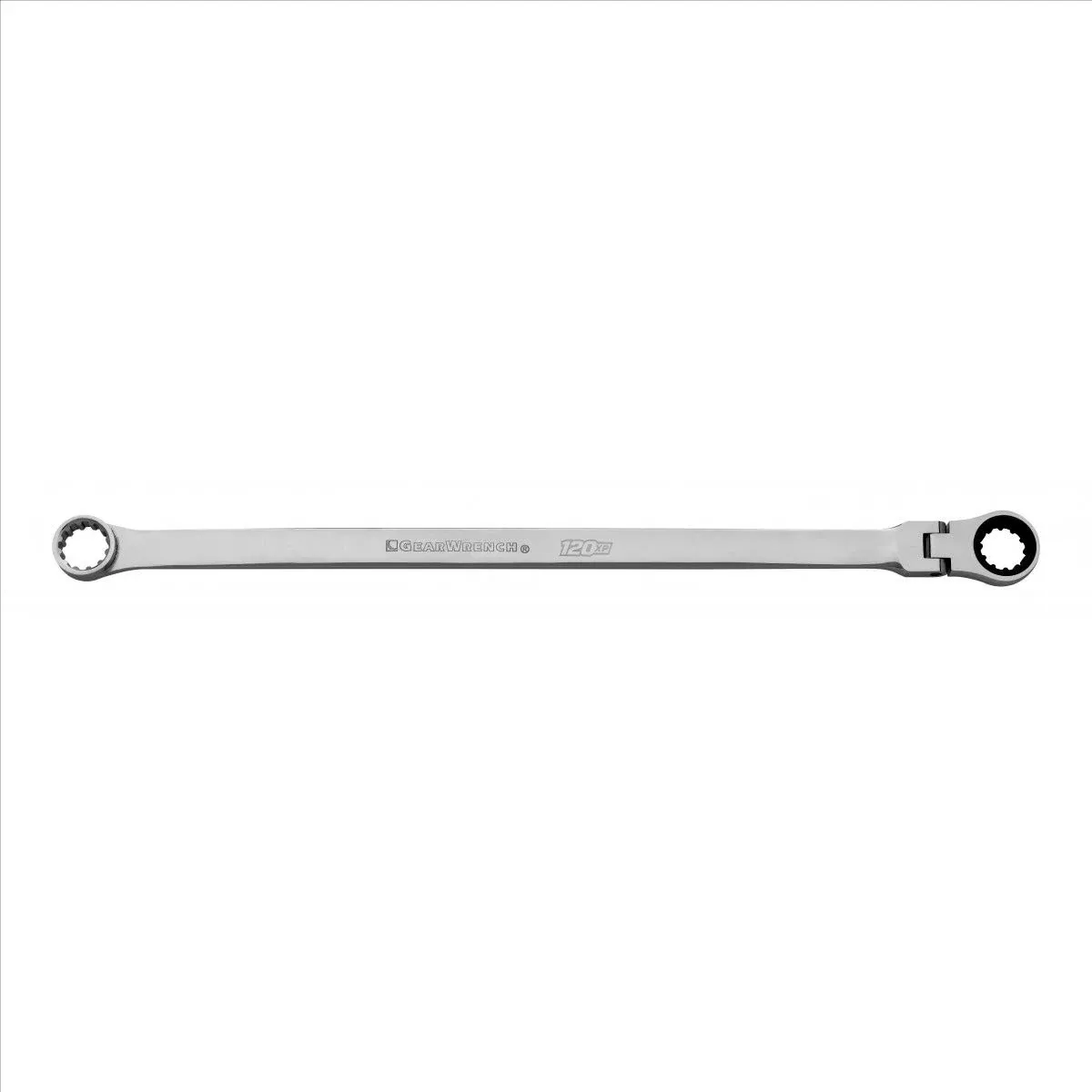 GearWrench® 86108 - 120XP™ GearBox™ 8 mm Spline Flexible Head 120-Teeth Ratcheting Long Pattern Chrome Double Box End Wrench