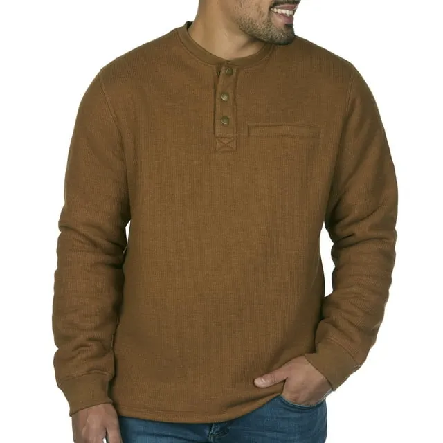 Coleman Men's 1/4 Snap Sherpa Lined Waffle Relaxed Fit Henley Shirt