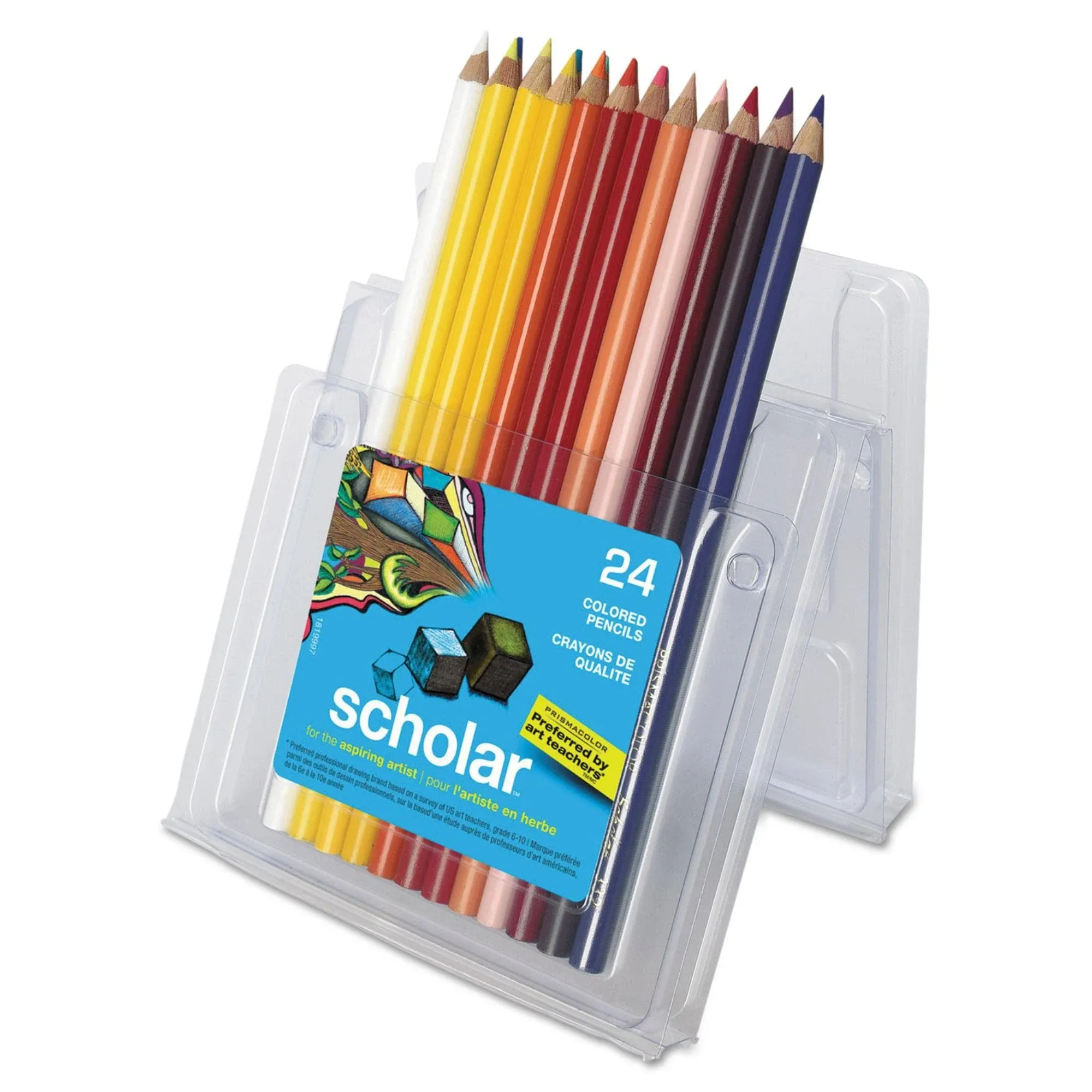 Prismacolor Scholar 24 Colored Pencils Blendable Smooth Coverage New