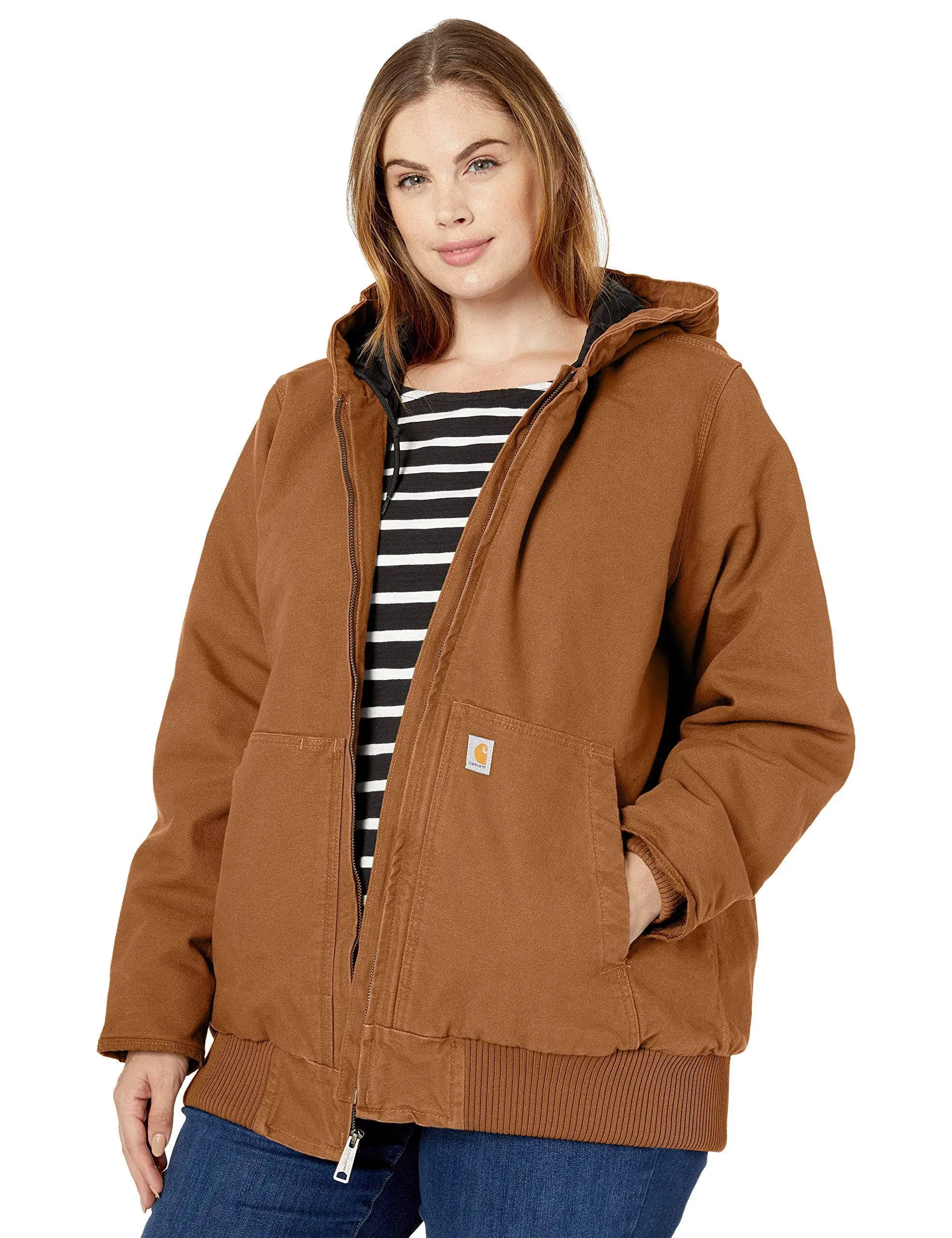 Carhartt Women's Washed Duck Active Jac (Carhartt Brown) XL