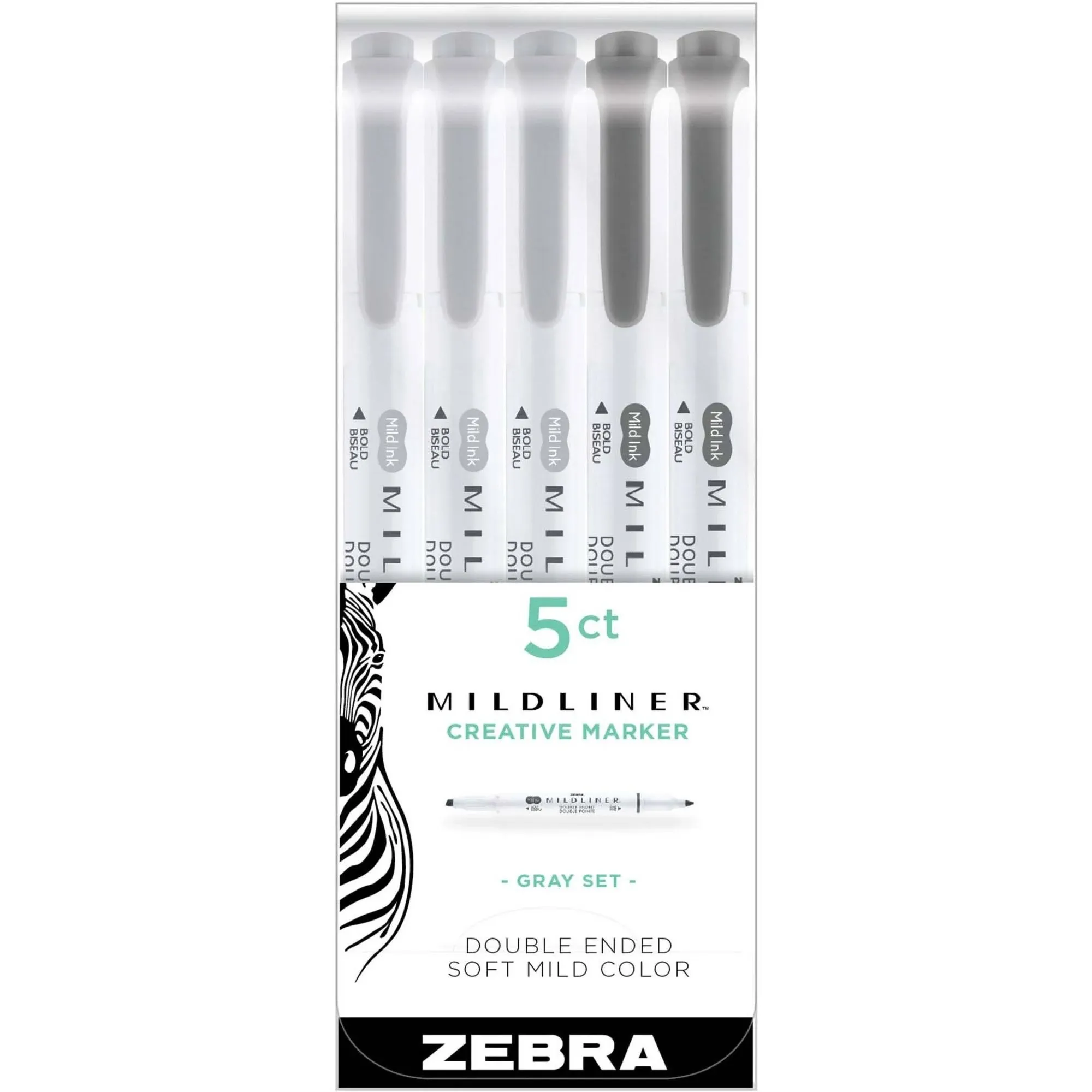 Zebra Mildliner Double Ended Highlighters 5/Pkg