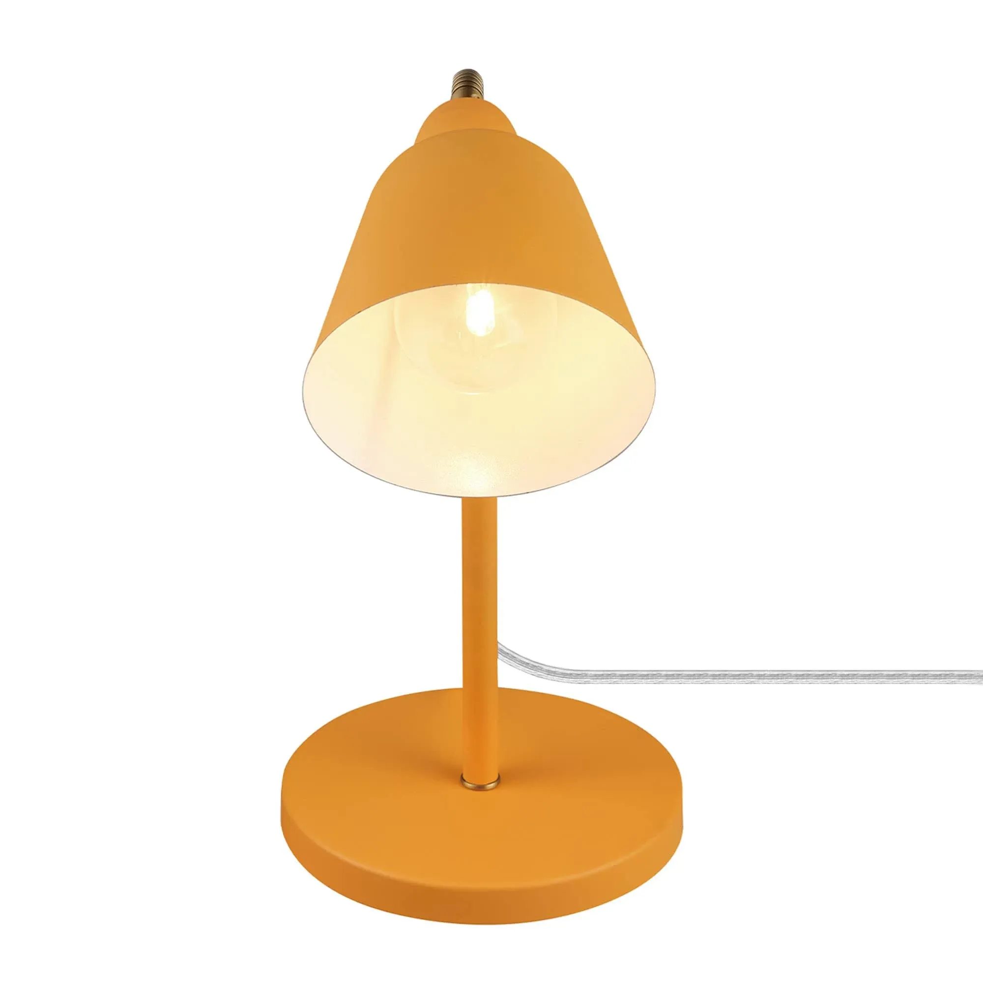 Novogratz X Globe 56083 16&#034; Desk Lamp, Matte Orange, Adjustable Brass Gooseneck,