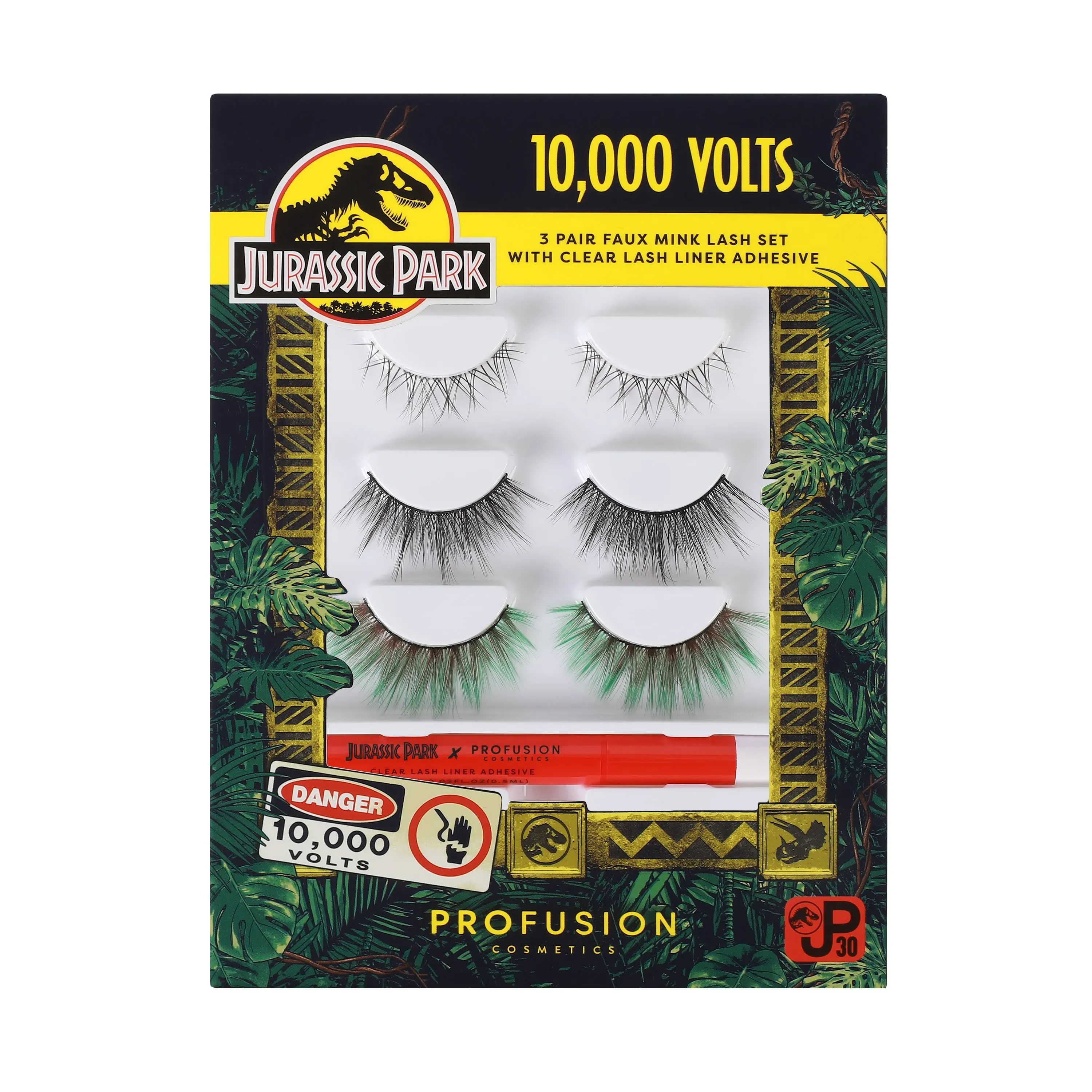 Profusion Cosmetics Jurassic Park 30 10,000 Volts Faux Mink Eyelash Set - 3 Pack ...