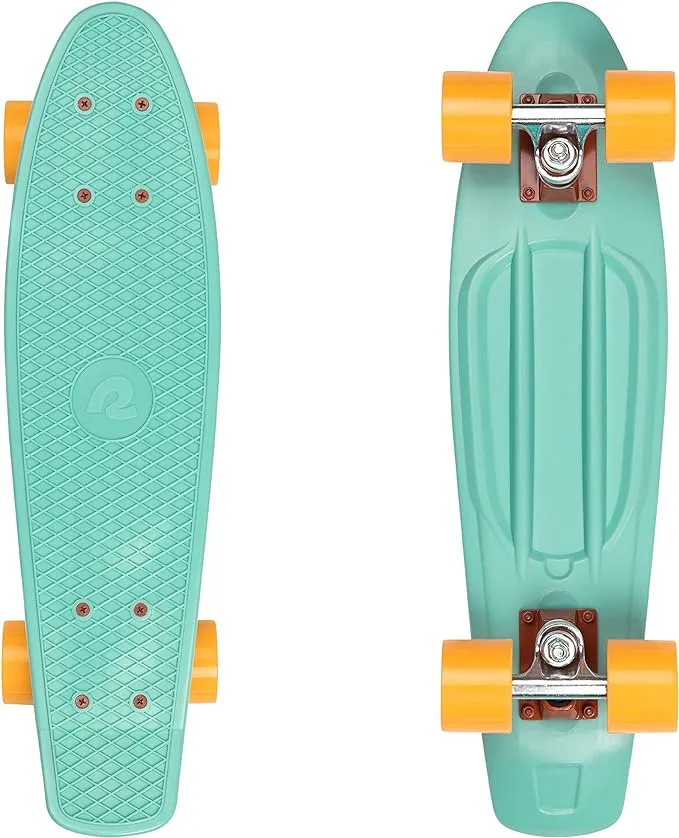 Retrospec Quip Mini Cruiser Skateboard 22.5" and 27" Classic Retro Plastic Cruiser Complete Skateboard with ABEC 7 Bearings and PU Wheels Compact Board with Grippy, Molded Waffle DeckRetrospec Quip Mini Cruiser Skateboard 22.5" and 27" Cl…