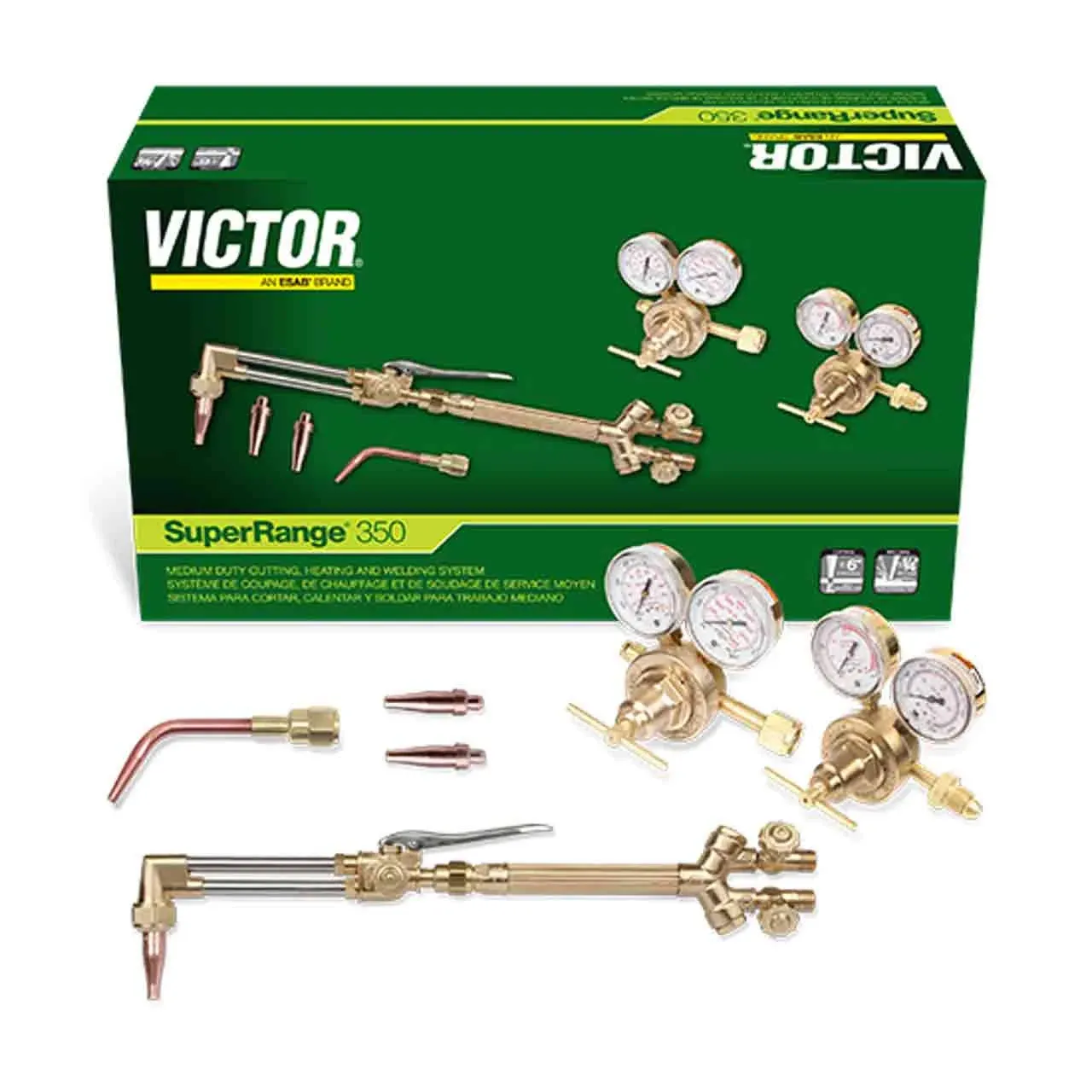 Victor 0384-2696 Super Range 350 with SR350 Regulators Cutting Torch Outfit