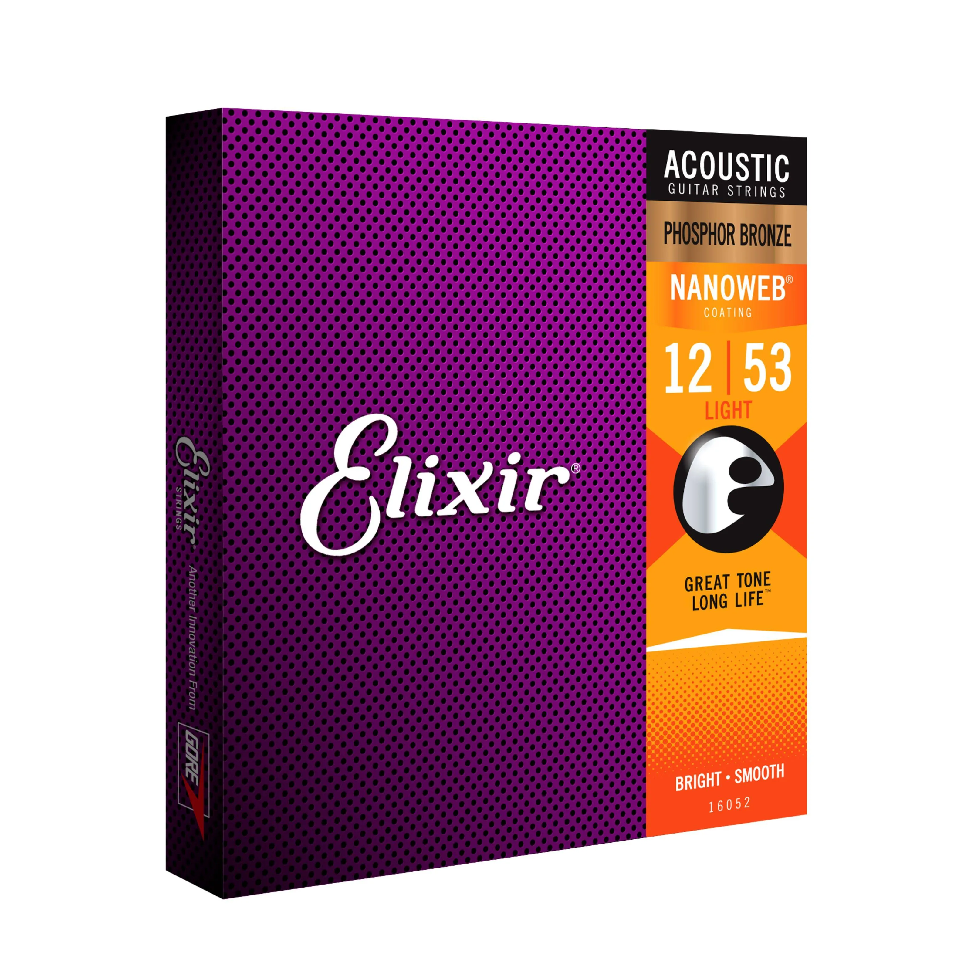 Elixir Nanoweb Light Phosphor Bronze Acoustic Guitar Strings