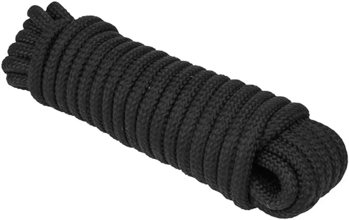 Extreme Max 3008.0325 Black 1/2" x 100' 16-Strand Diamond Braid Utility Rope