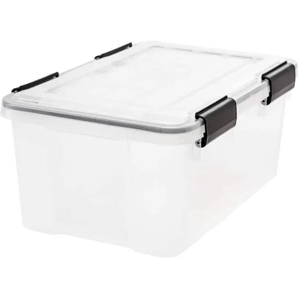 Iris USA Weathertight Storage Box, Clear, 19 qt