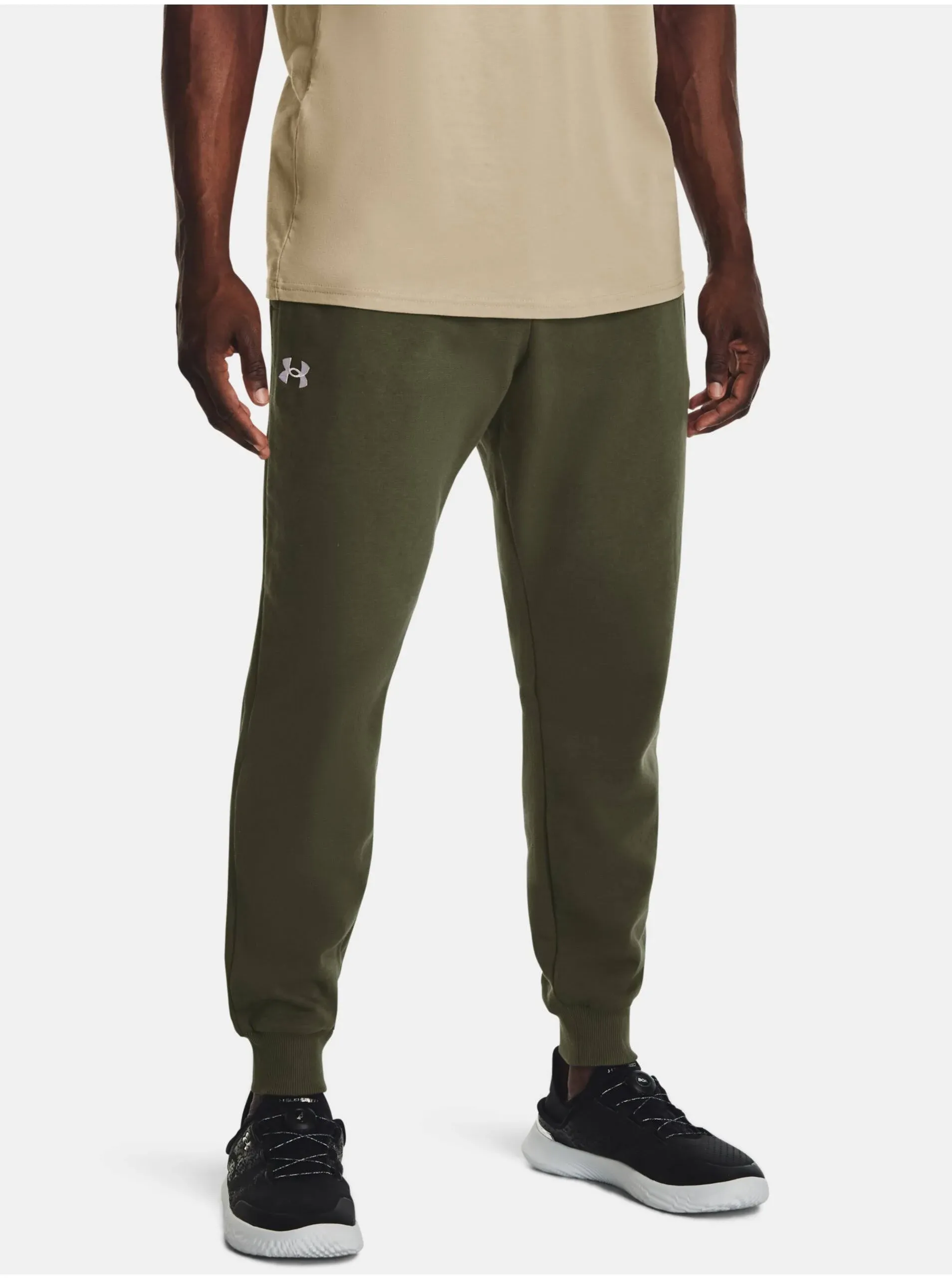 Men's Under Armour Rival Fleece Joggers Marine OD Green / White S