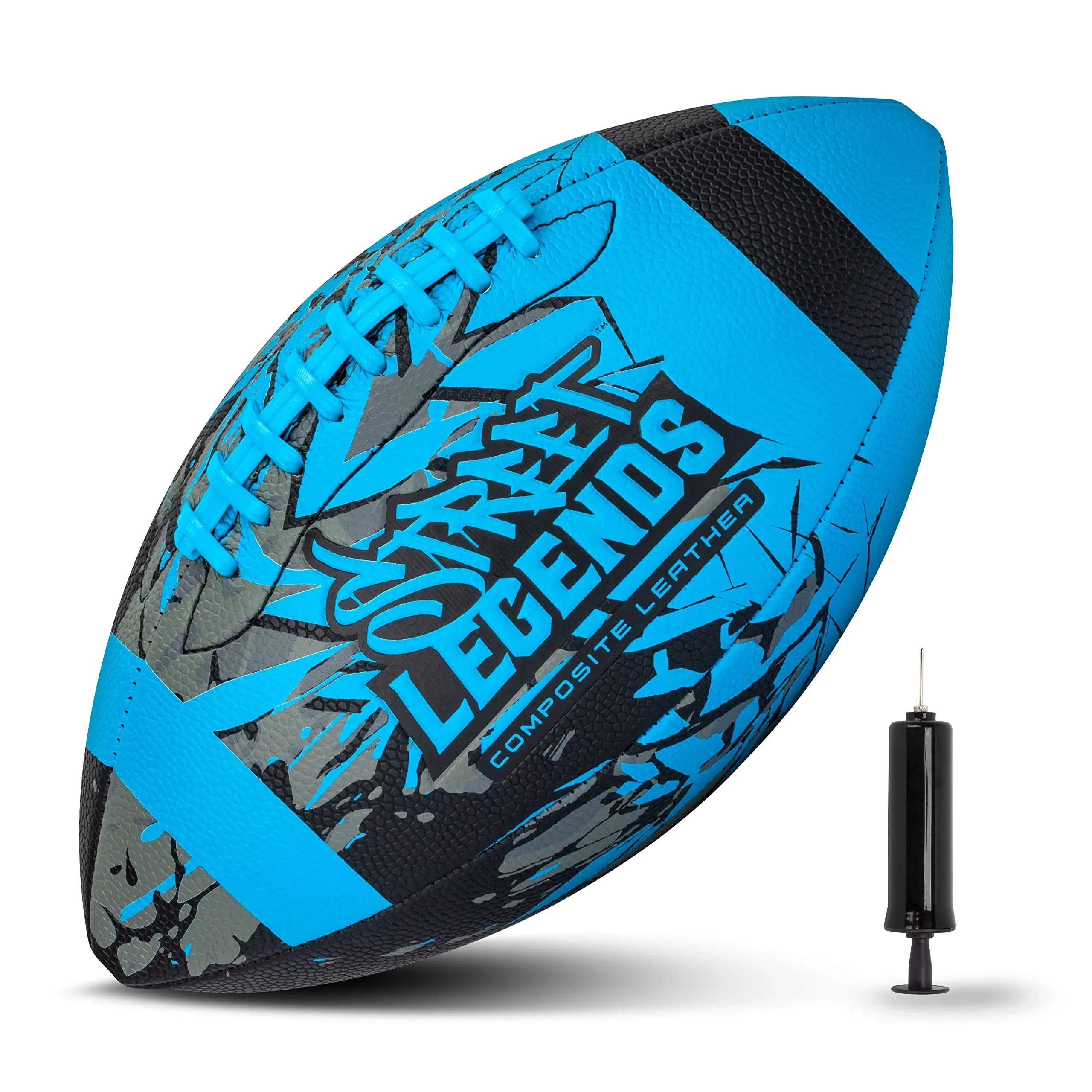 Street Legends Youth Football for Kids, Graffiti Printed Composite Leather Size 8 Football- Includes Pump, Made for Training, Practicing, & Recreational Play