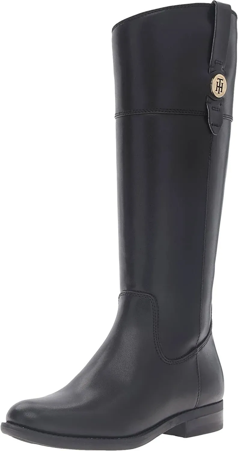 Tommy Hilfiger Women's Shano Equestrian Boot, Black, 7