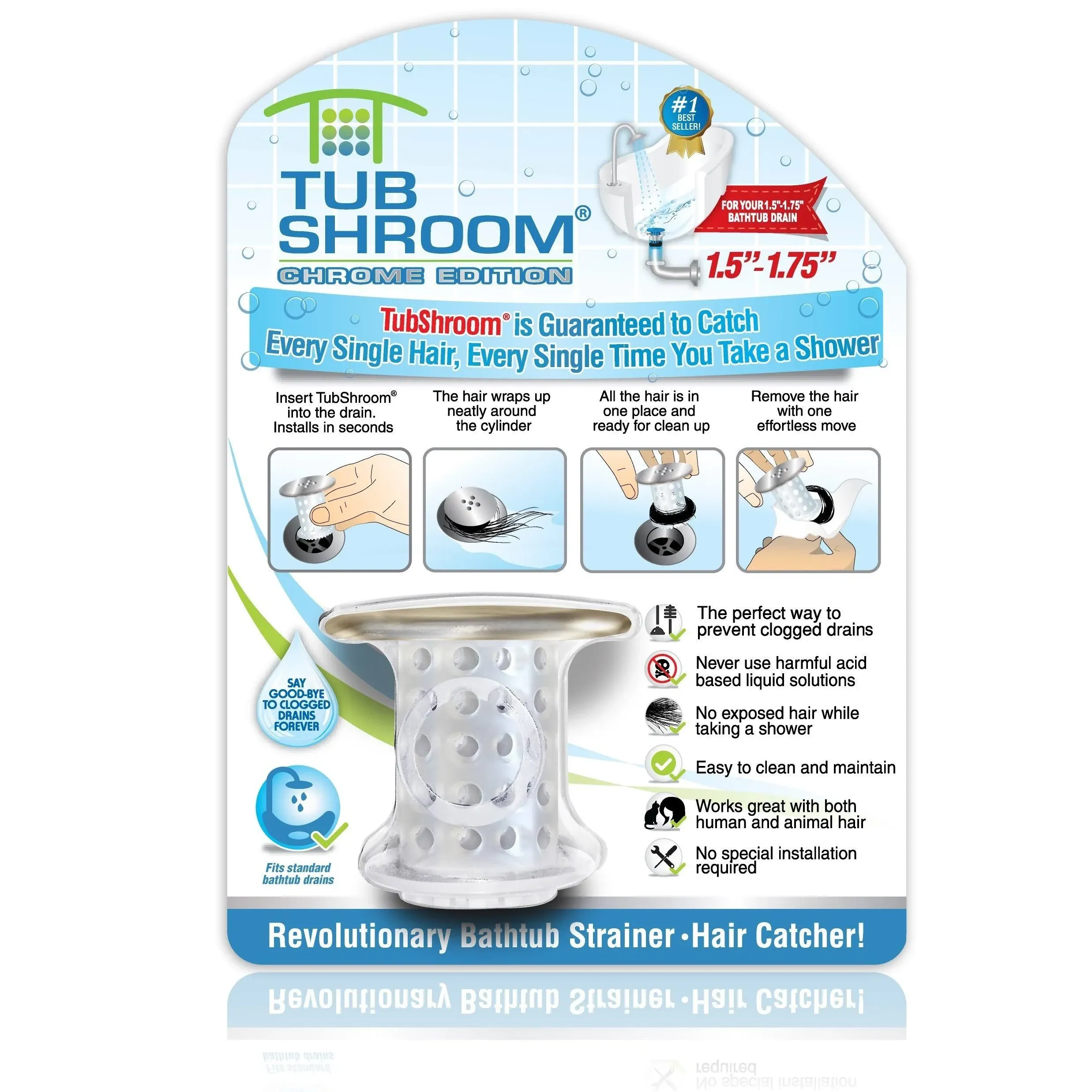 TubShroom and SinkShroom Drain Protectors Hair Catchers