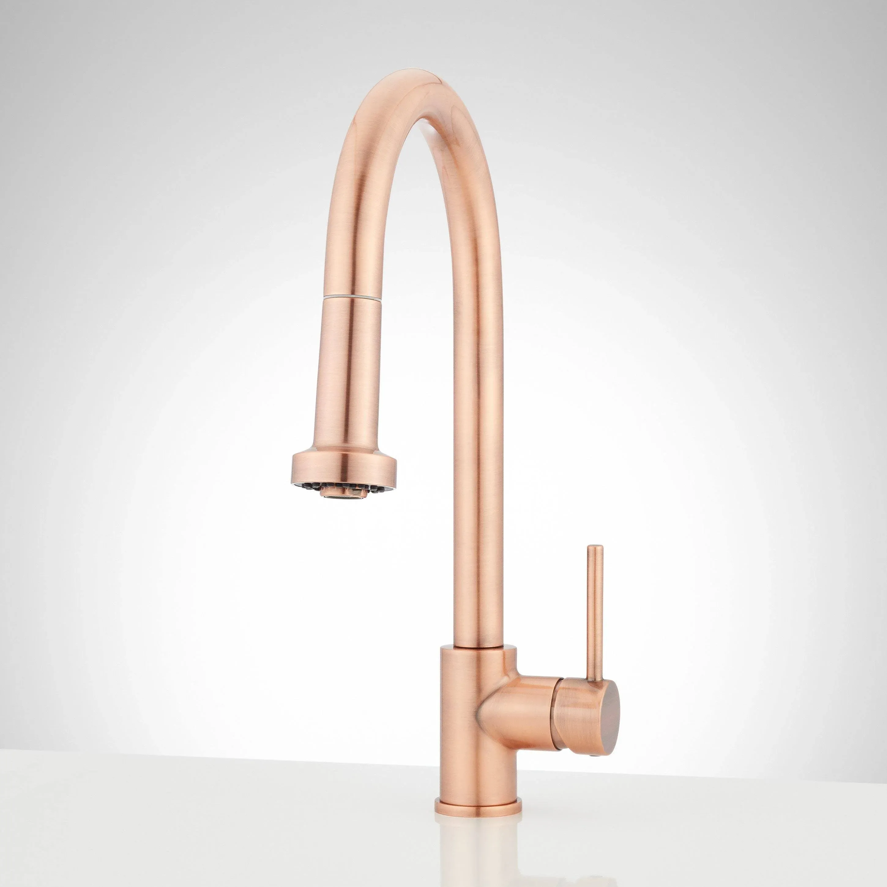 Signature Hardware Ridgeway Pull-Down Kitchen Faucet - Satin Copper