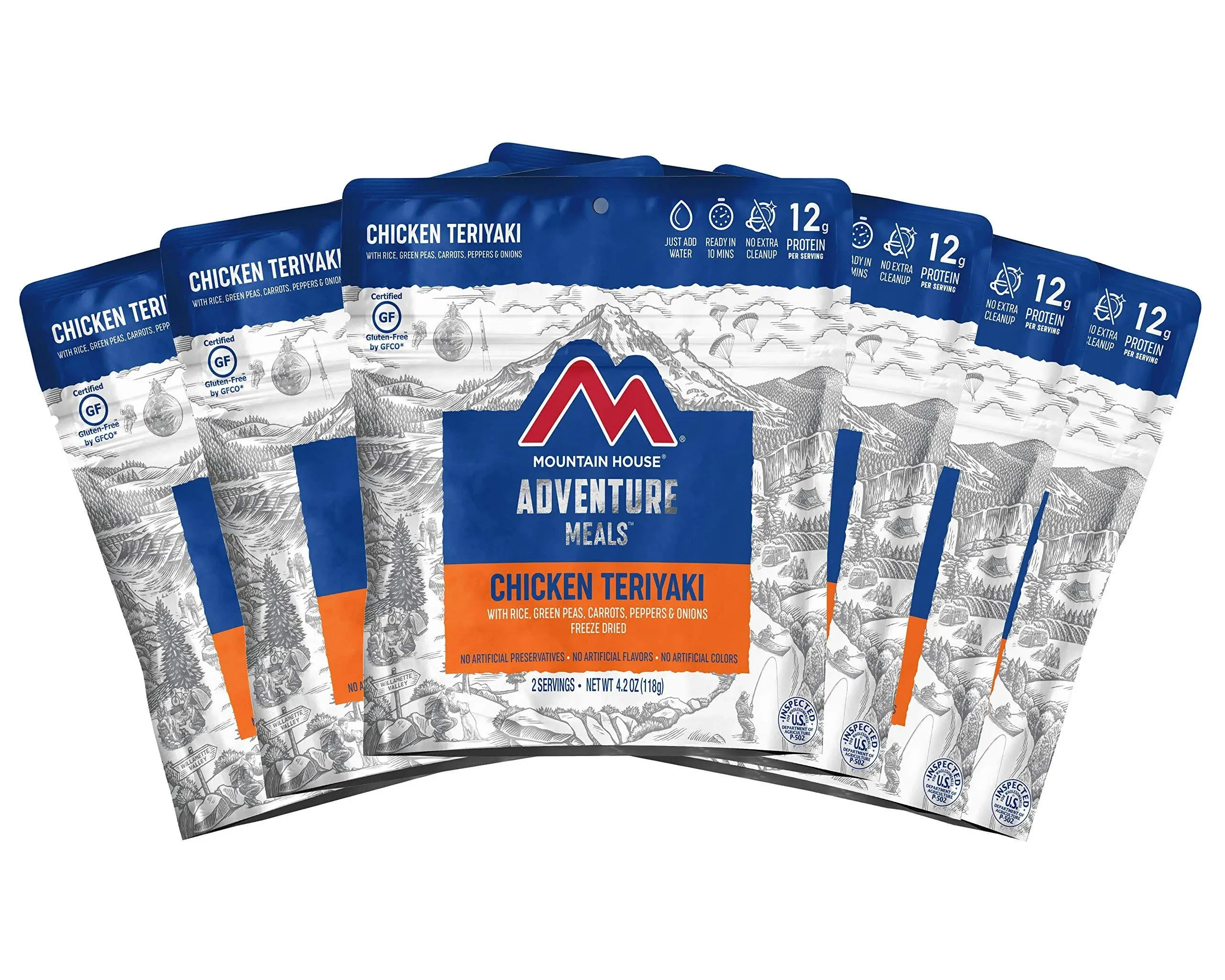 Mountain House Chicken Teriyaki with Rice | Freeze Dried Backpacking & Camping Food | 6-Pack | Gluten-Free