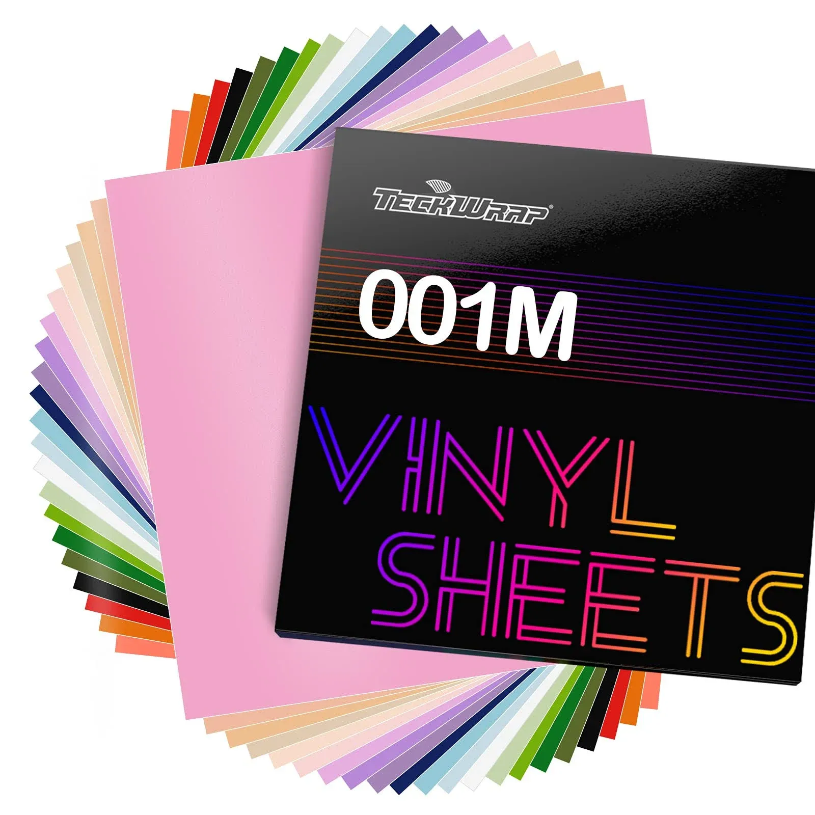 TECKWRAP 001 Vinyl Soft Matte Permanent Adhesive Vinyl 12&#034; x 12&#034; 21 Sheets/Pa...