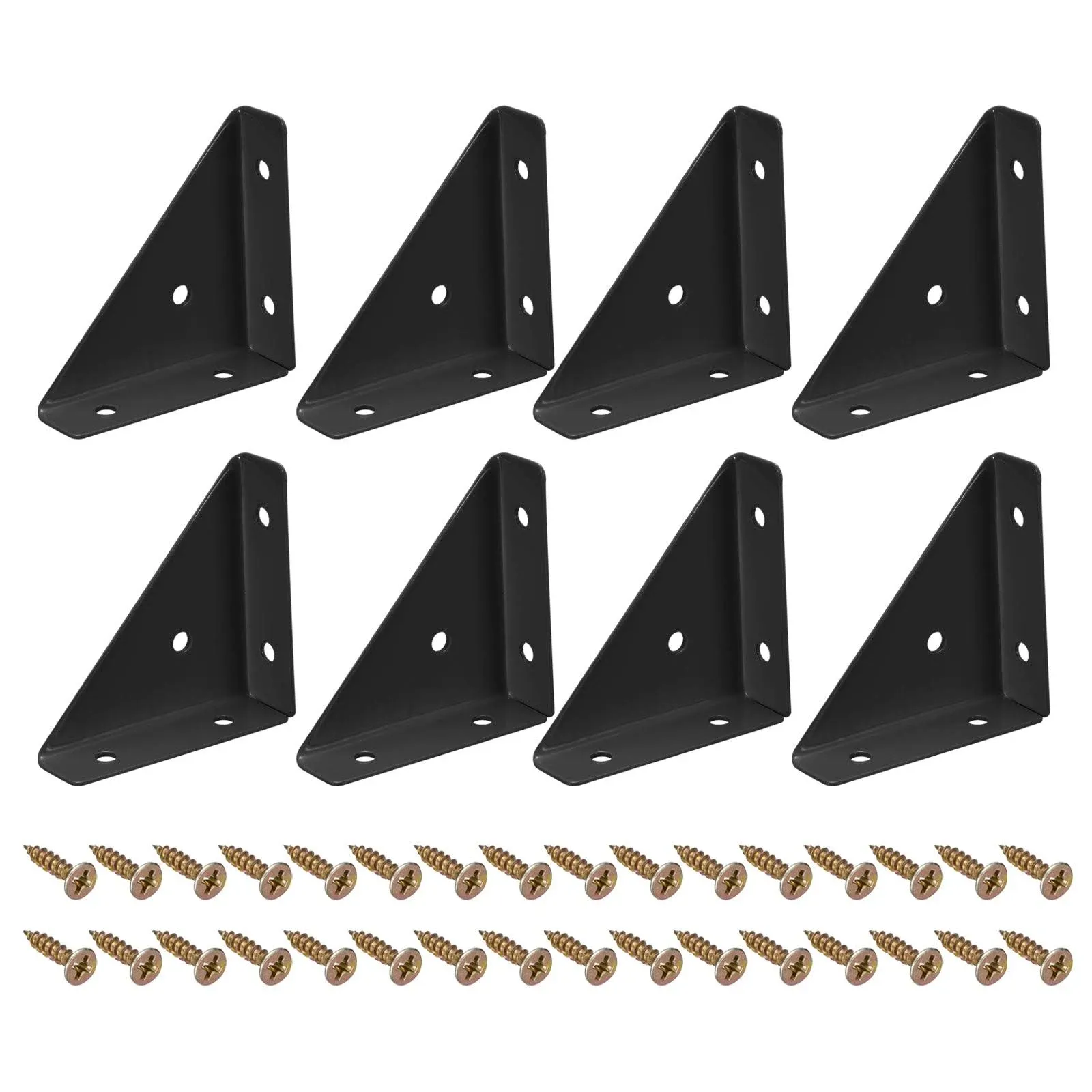 8pcs Angle Corner Brackets 66mm x 66mm Cold Rolled Steel Braces Joining Support