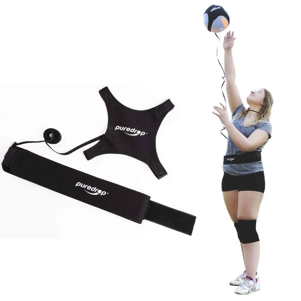 PureDrop Volleyball Training Equipment Aid : Great Trainer for Solo Practice of Serving Tosses and Arm Swings. Returns The Ball After Every Swing.