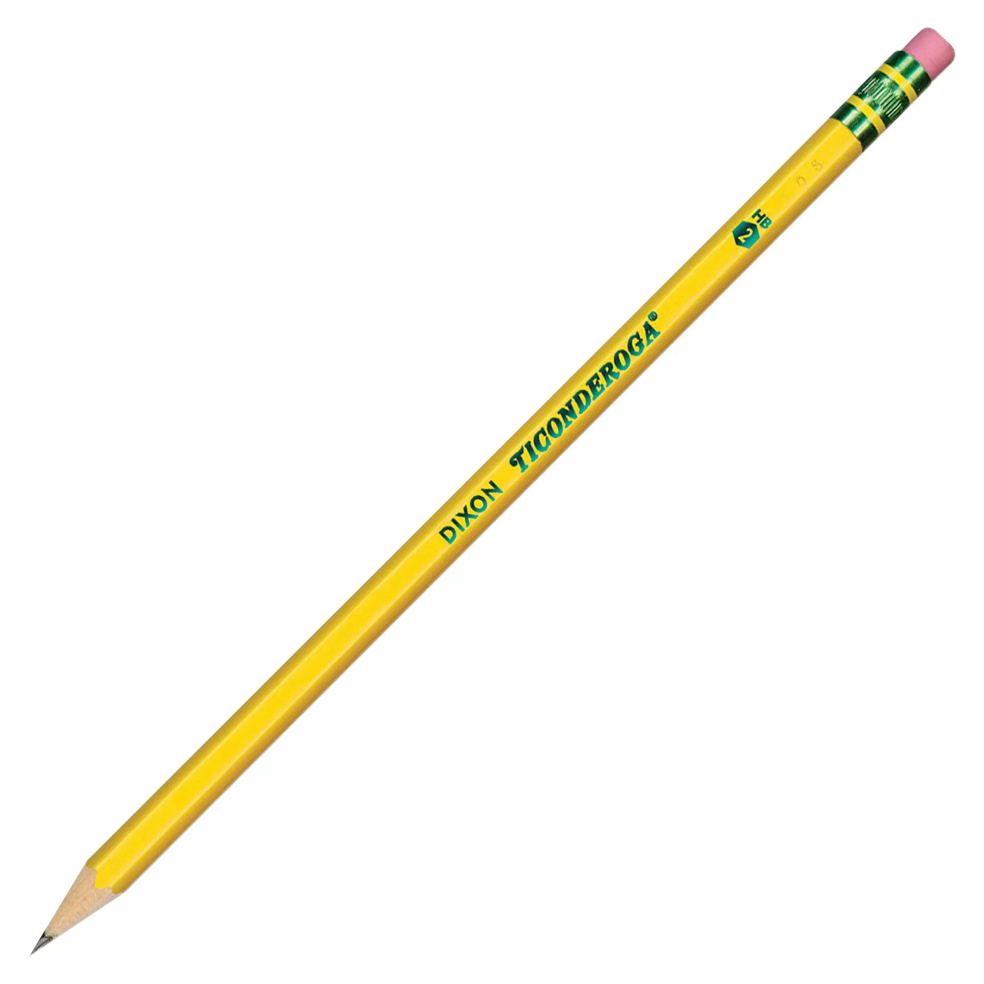 Ticonderoga Wood-Cased Pencils, Pre-Sharpened, 2 HB Soft, Yellow, 12 Count