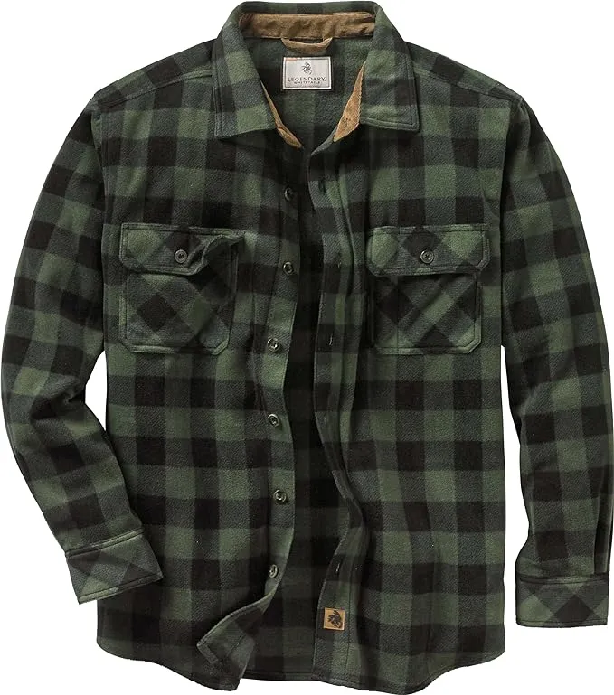 Legendary Whitetails Men&s Navigator Fleece Button Down Shirt, Size: Small, Green